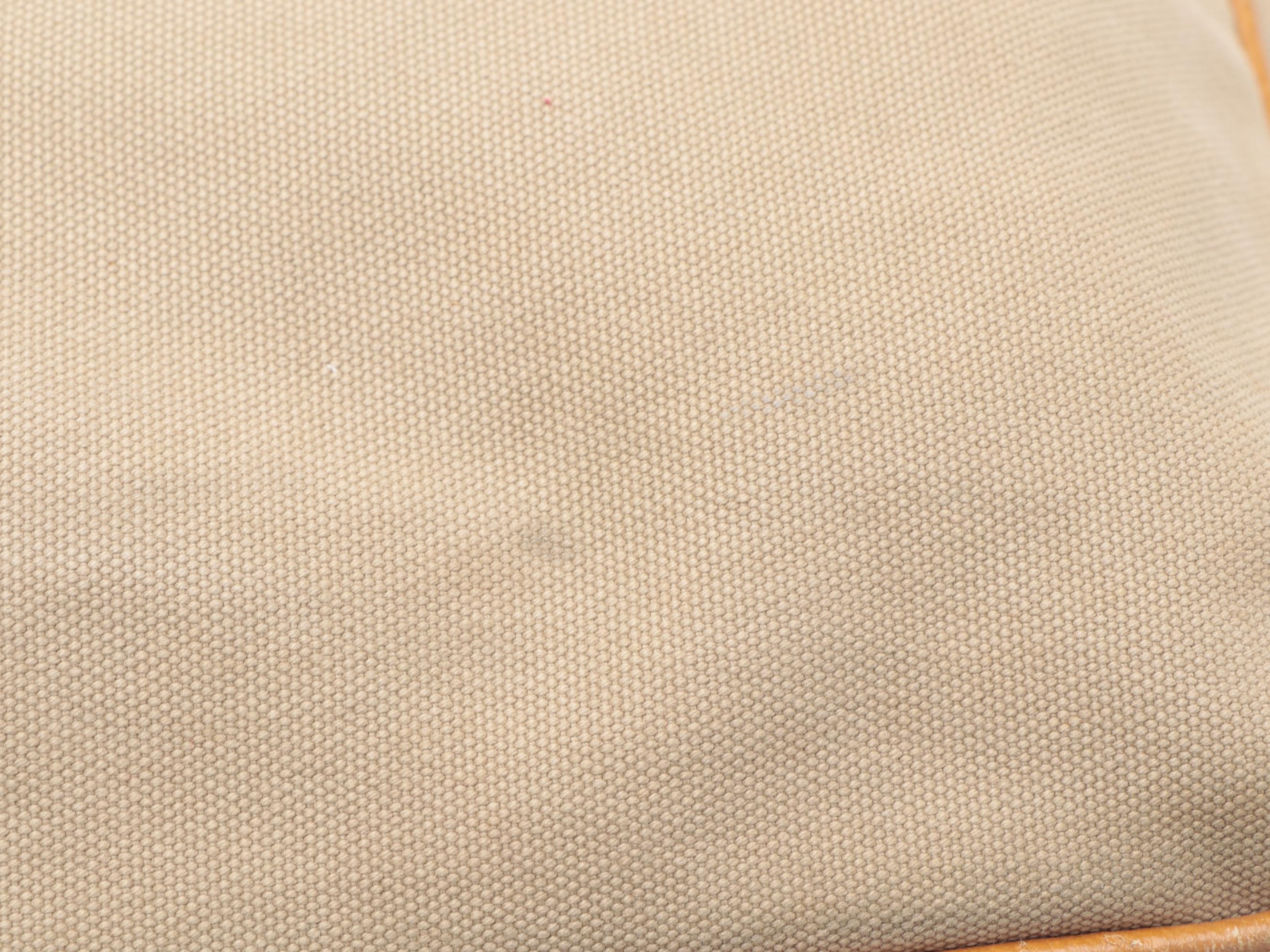 Prada Zippered Briefcase Bag in Canapa Canvas with Leather Trim