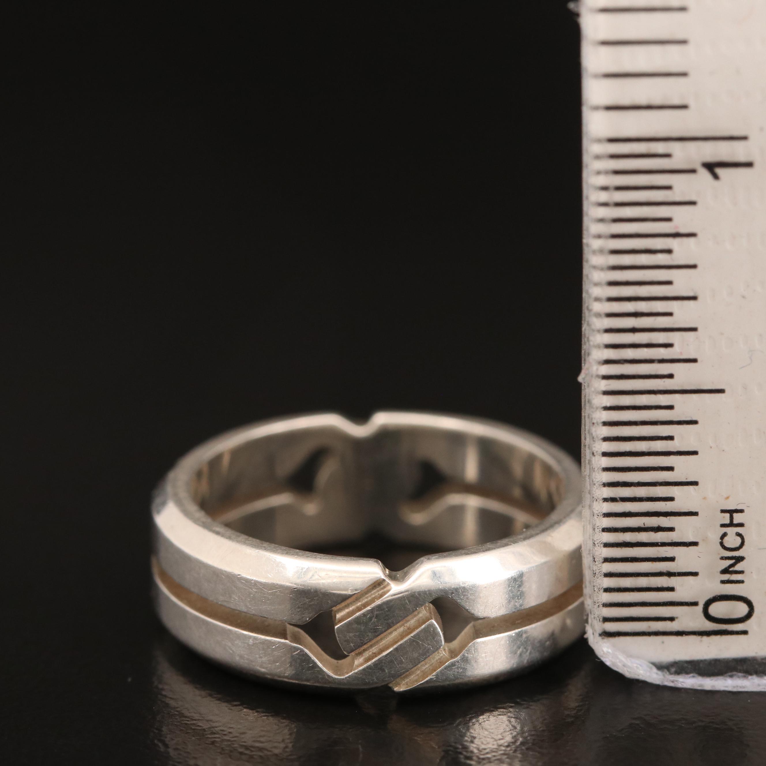 Gucci Sterling Band with Box, Ribbon, Pouch and Paperwork