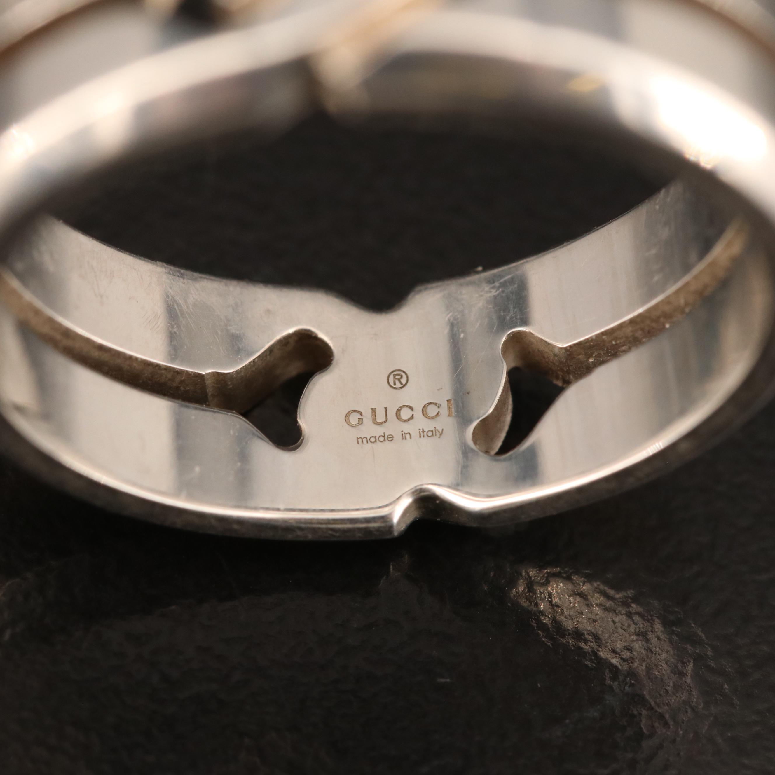 Gucci Sterling Band with Box, Ribbon, Pouch and Paperwork