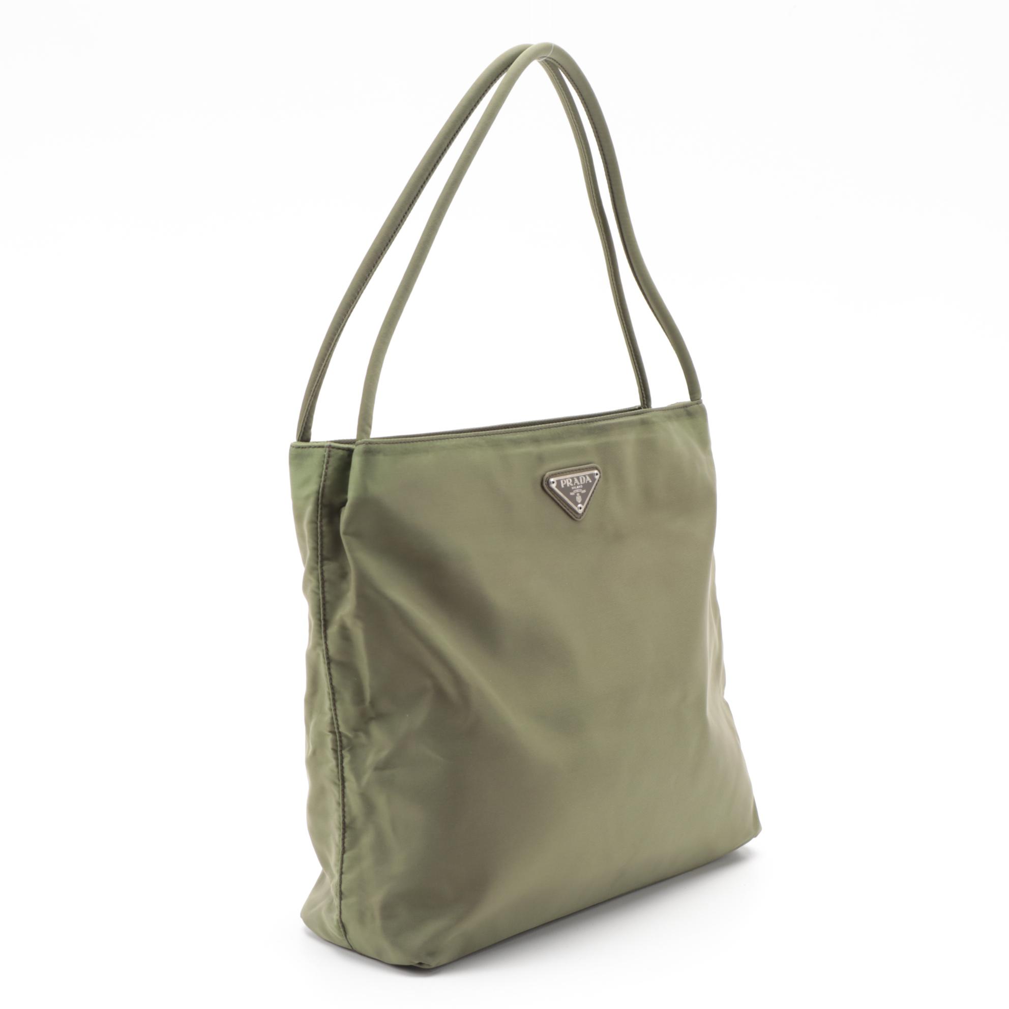 Prada Multi-Compartment Shoulder Bag in Green Tessuto Nylon