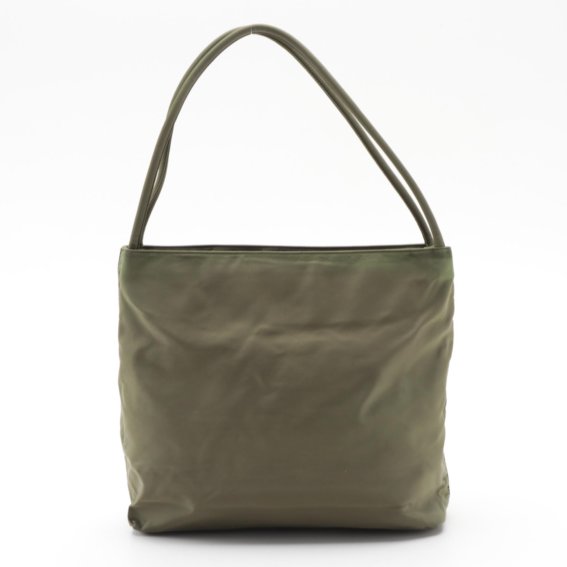 Prada Multi-Compartment Shoulder Bag in Green Tessuto Nylon