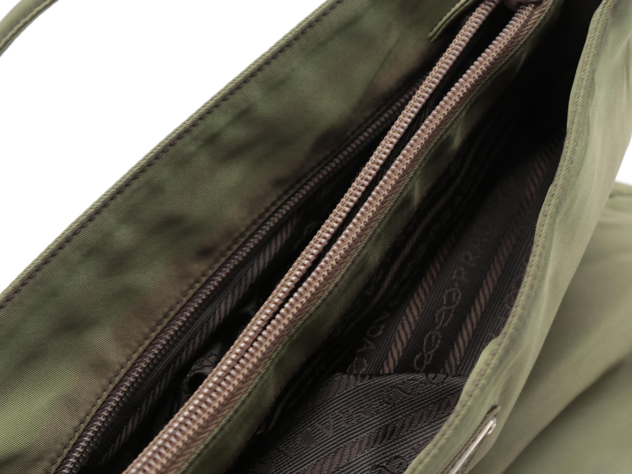 Prada Multi-Compartment Shoulder Bag in Green Tessuto Nylon