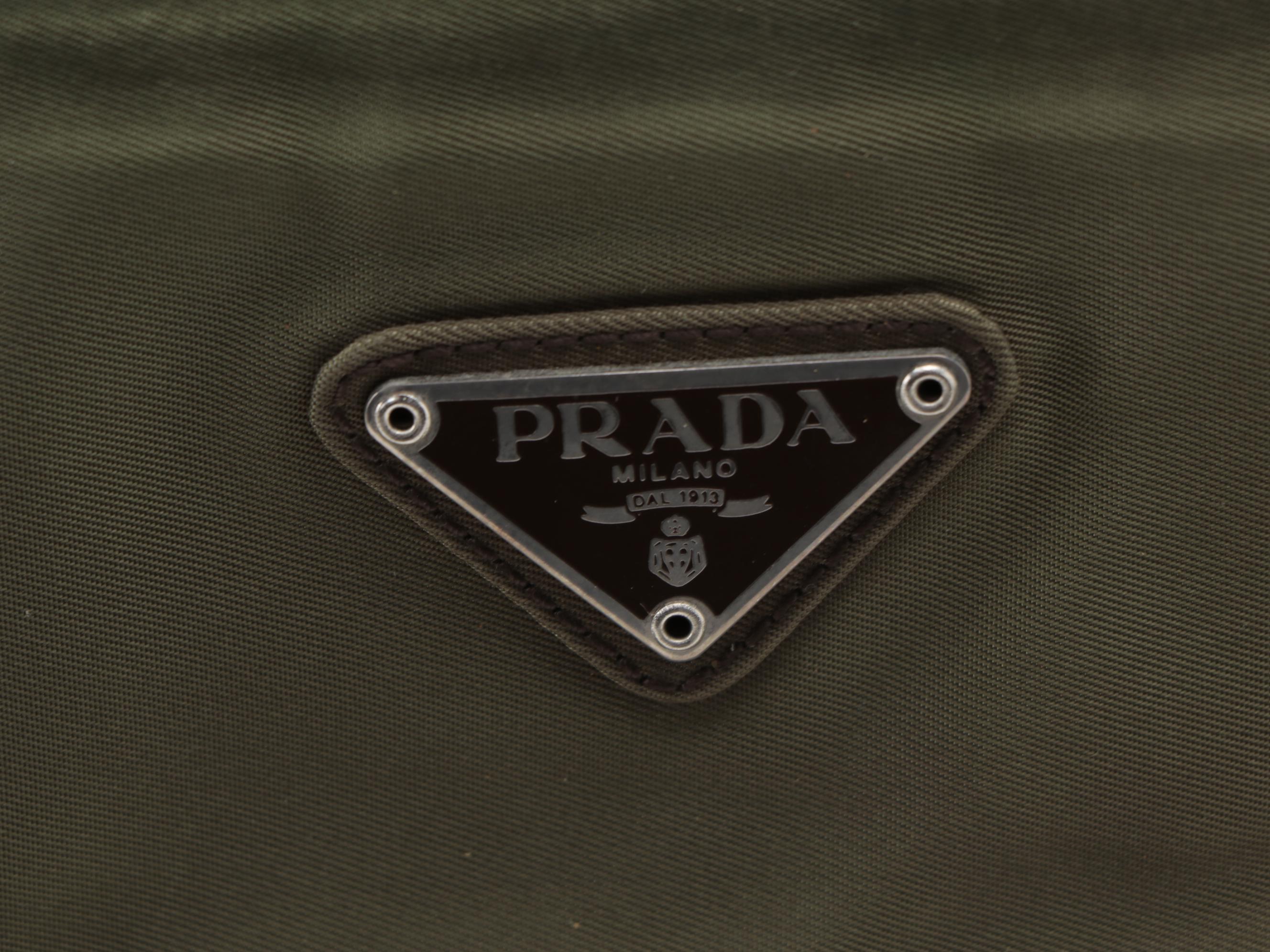 Prada Multi-Compartment Shoulder Bag in Green Tessuto Nylon