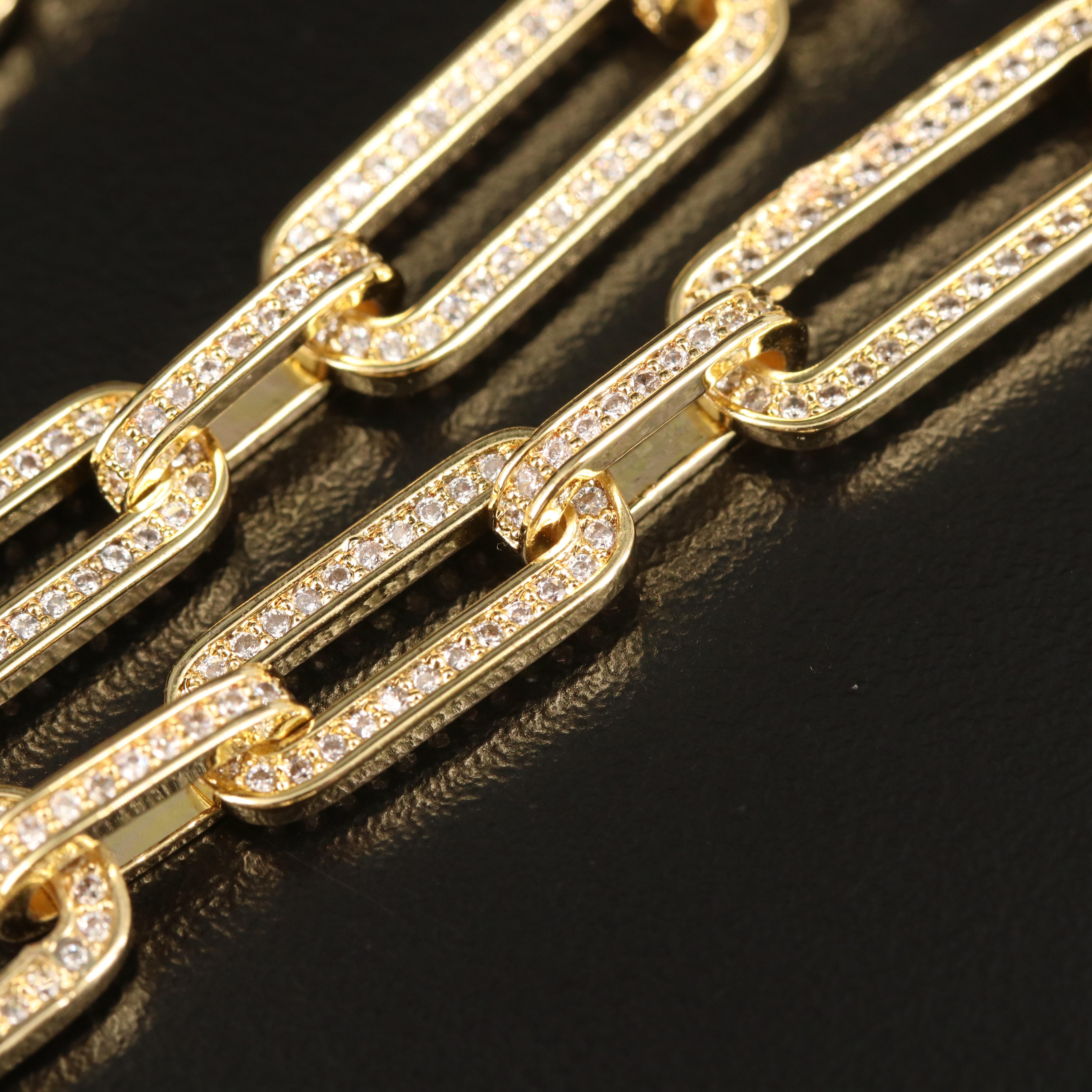 Louis Vuitton Lock on Embellished Paper Clip Link Necklace and Earring Set