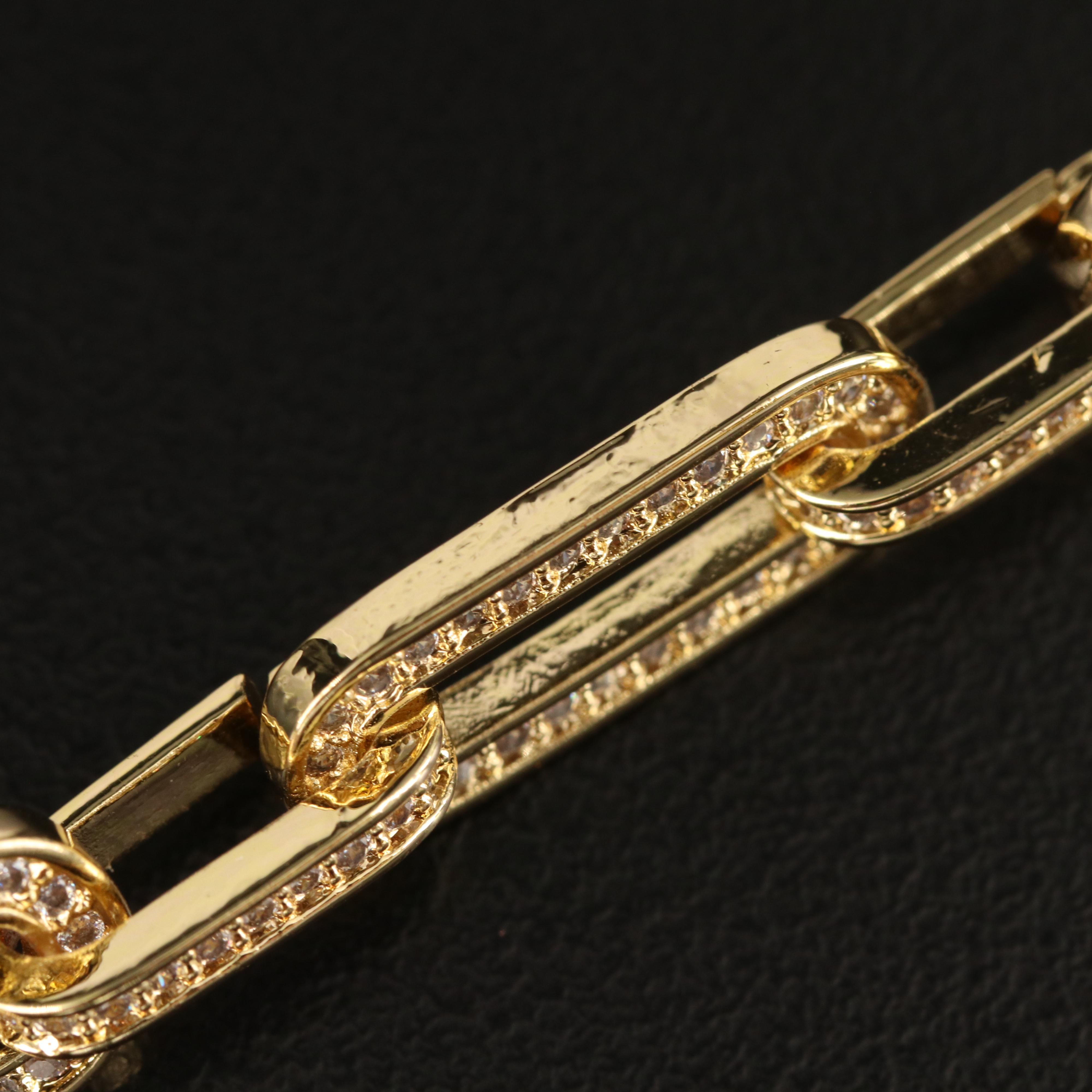 Louis Vuitton Lock on Embellished Paper Clip Link Necklace and Earring Set