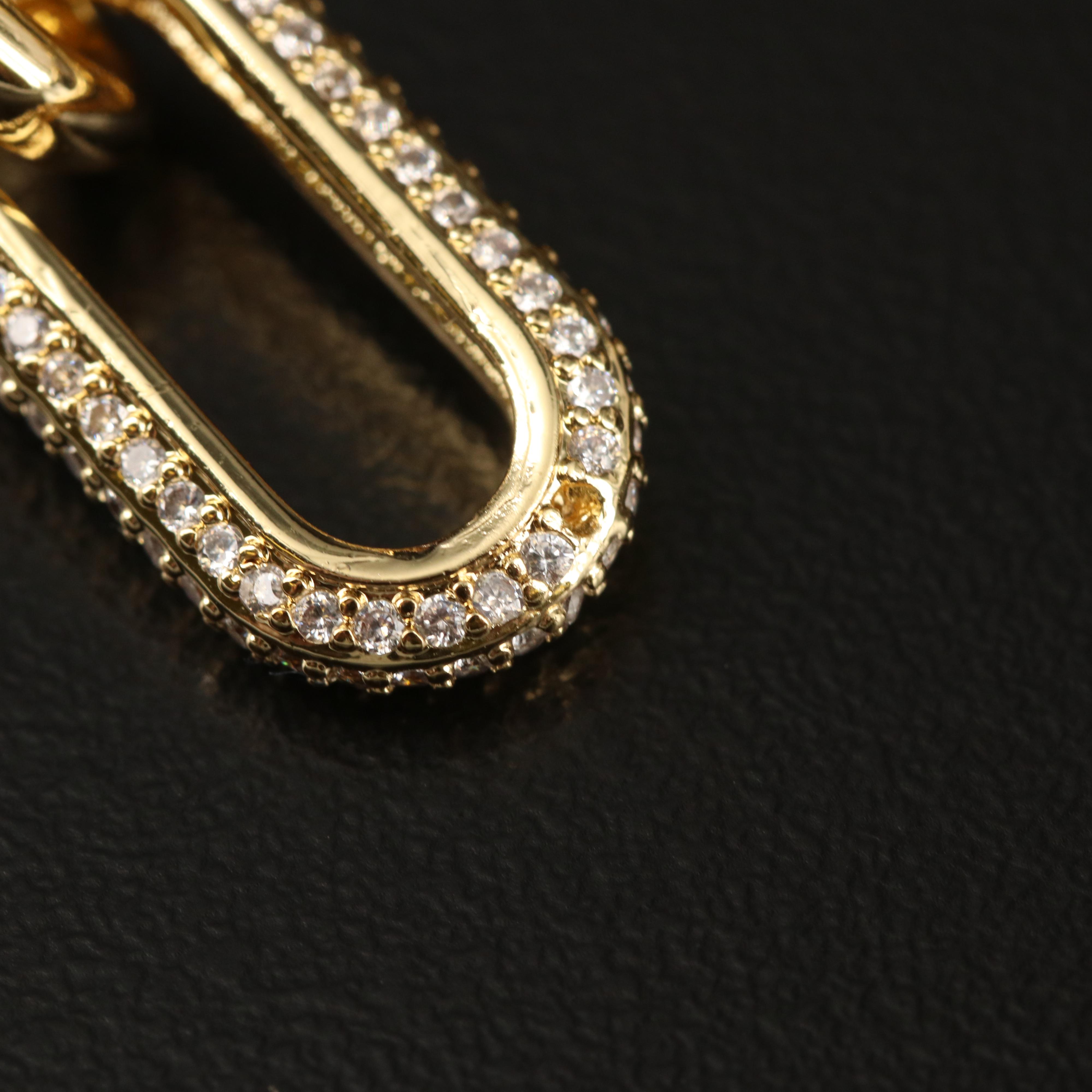 Louis Vuitton Lock on Embellished Paper Clip Link Necklace and Earring Set