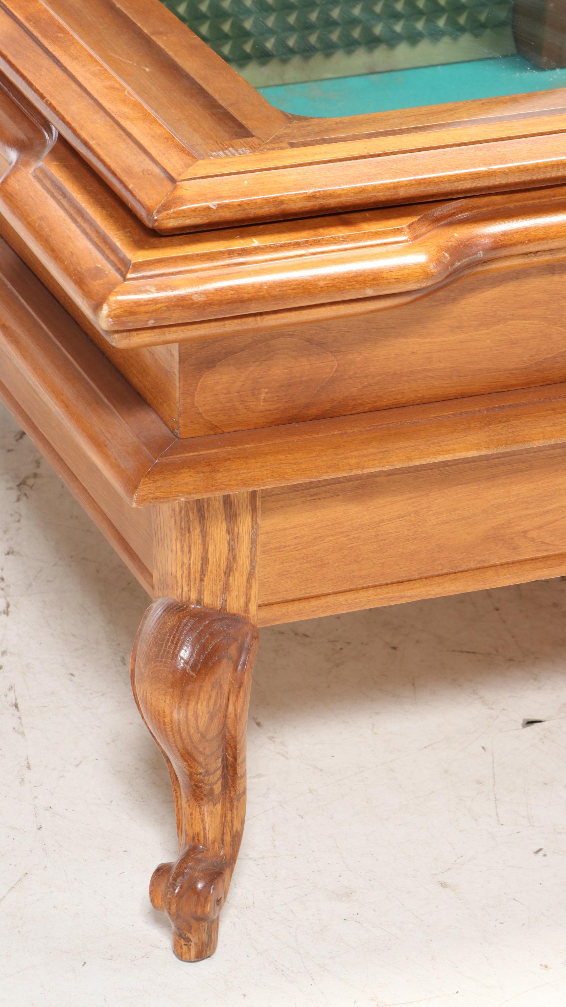 Exidy Walnut Glass Top Craps Games/Coffee Table, Mid to Late 20th Century