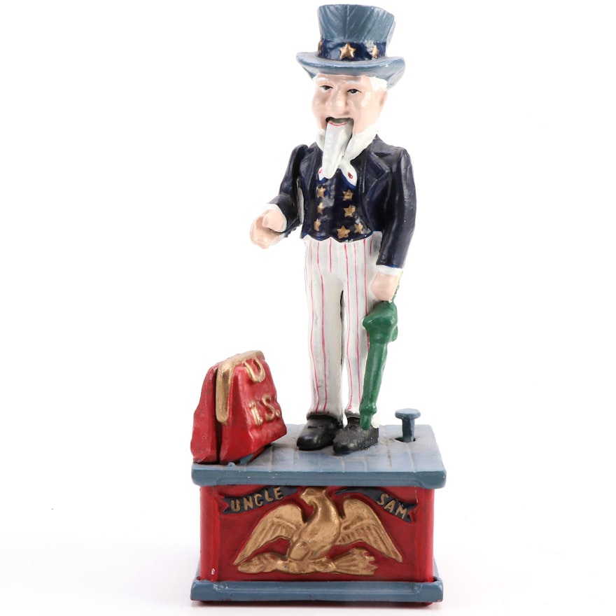 "Uncle Sam" Cast Iron Mechanical Coin Bank