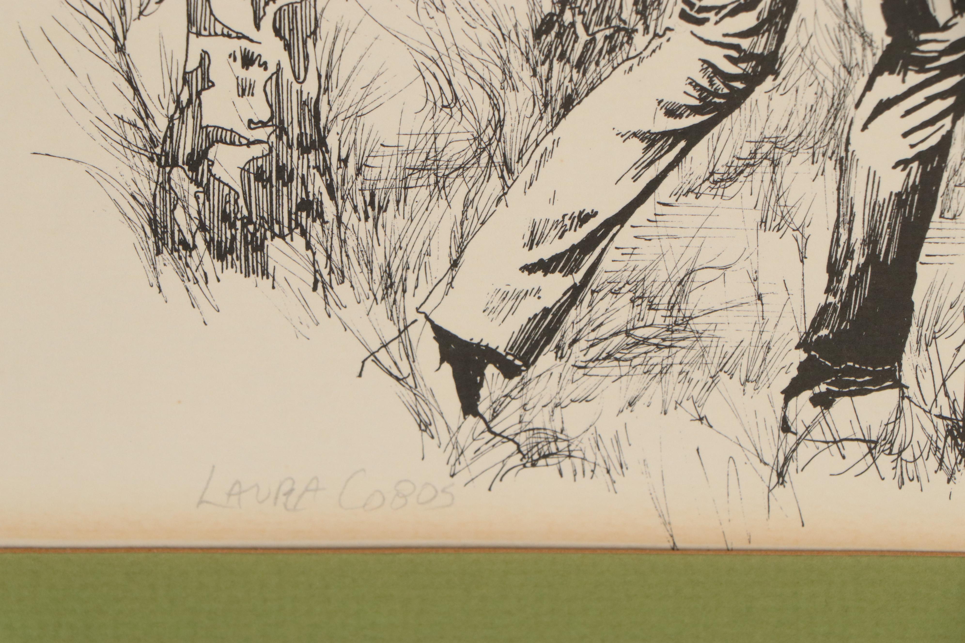 Laura Cobos Lithograph of Dancing Jewish Couple, circa 1972