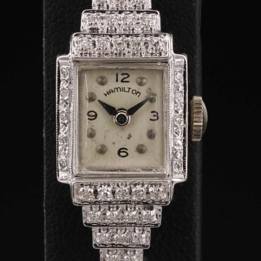 Vintage Hamilton 14K Diamond Wristwatch