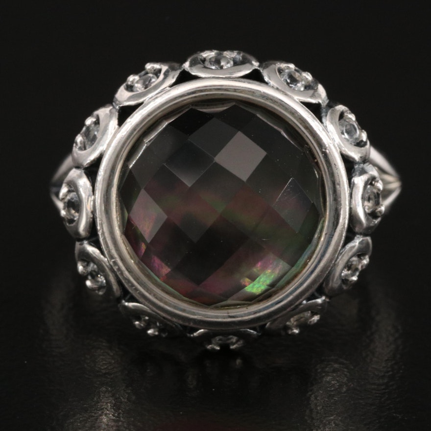 Ann King Sterling Quartz and Mother of Pearl Doublet Ring