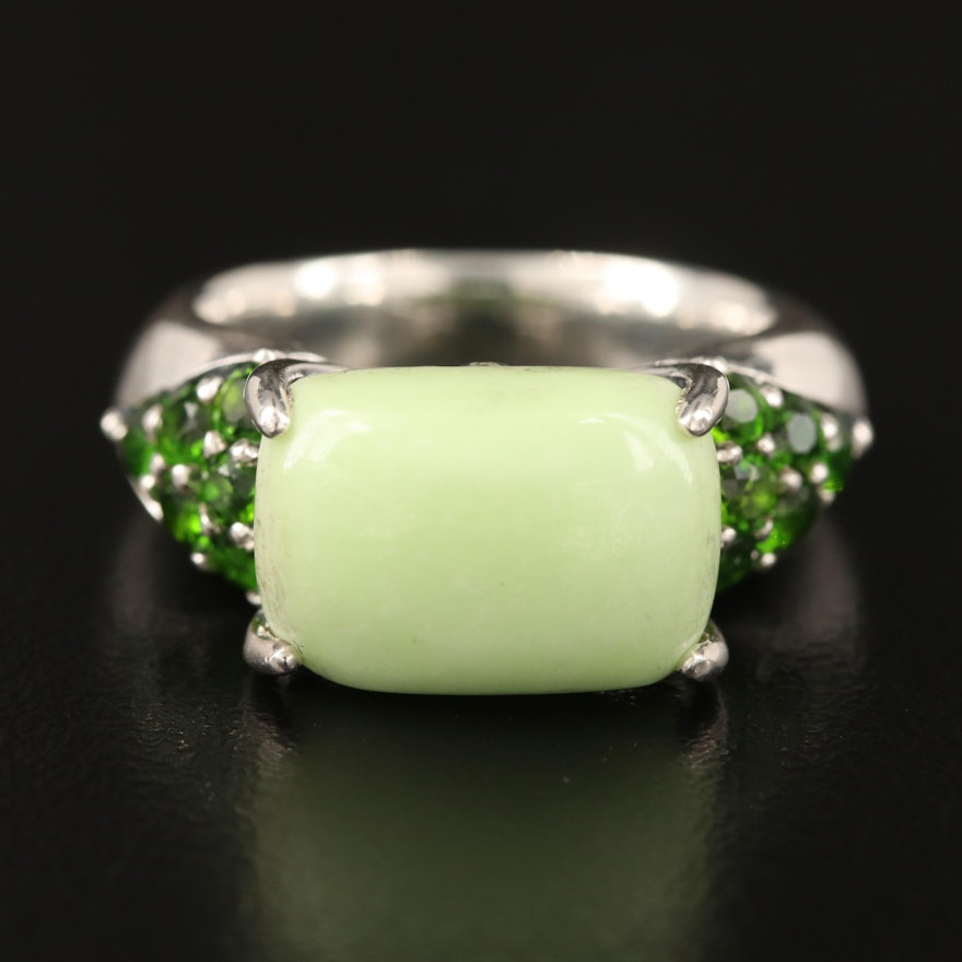Ann King Sterling Magnesite and Diopside East-West Ring