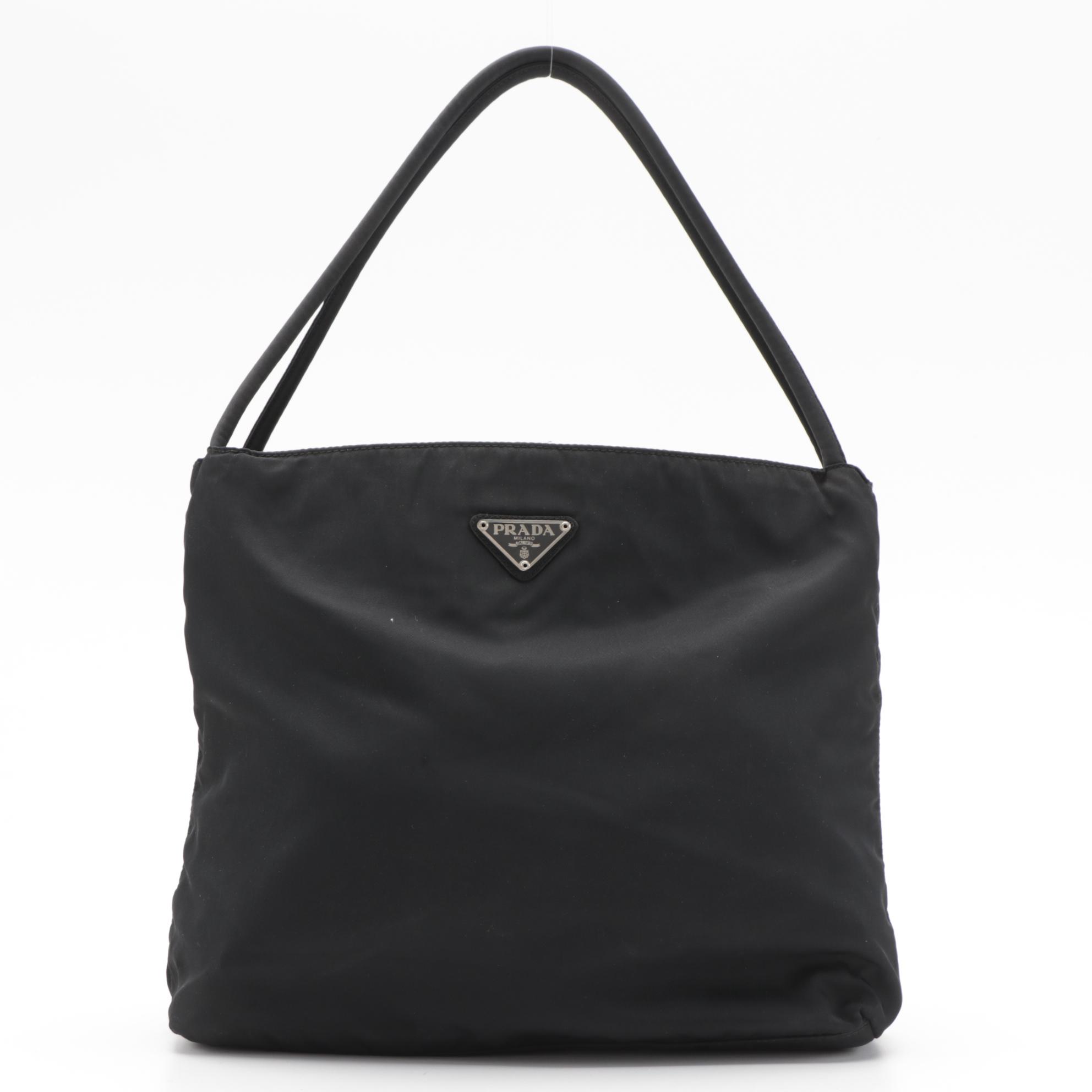 Prada Multi-Compartment Shoulder Tote in Black Tessuto Nylon