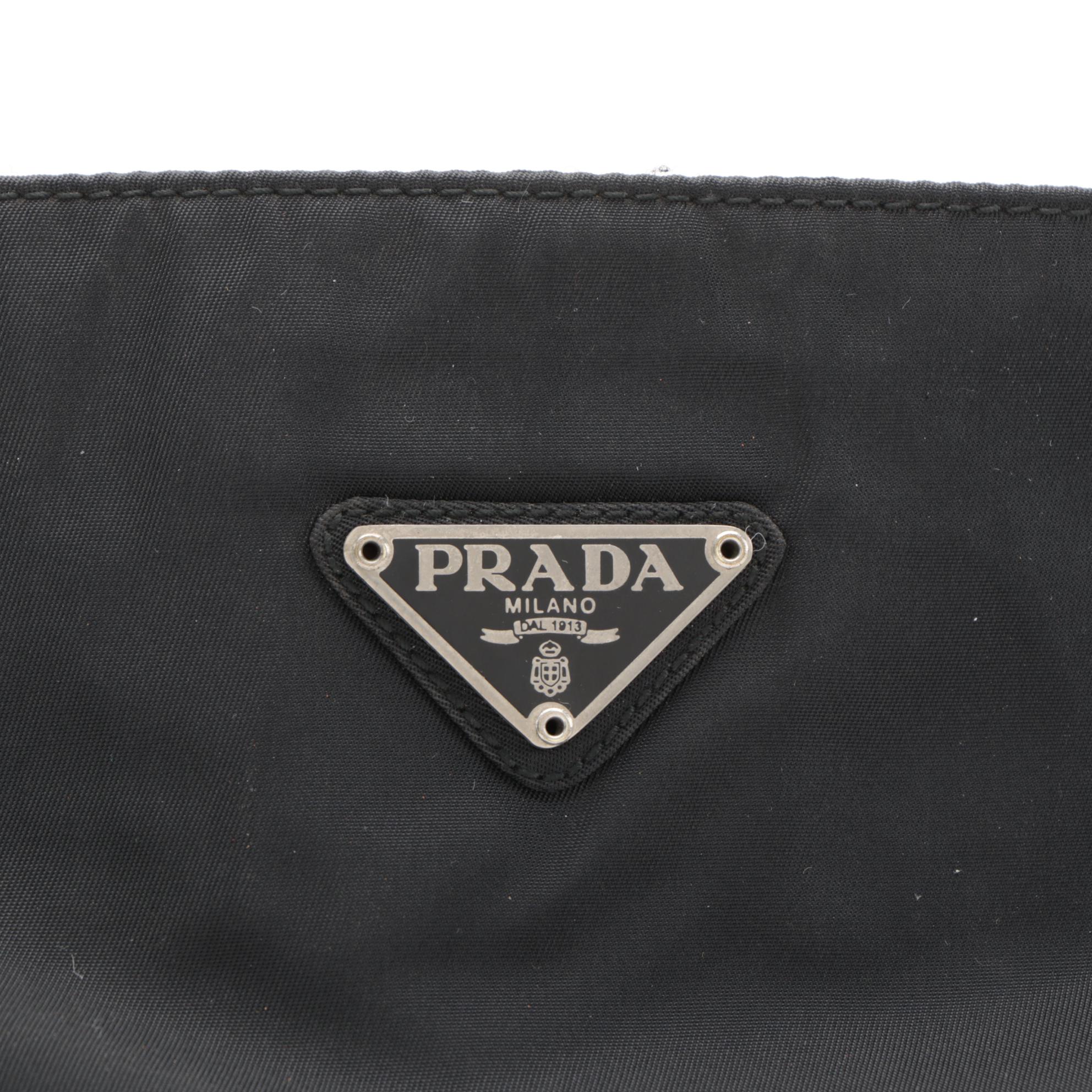 Prada Multi-Compartment Shoulder Tote in Black Tessuto Nylon