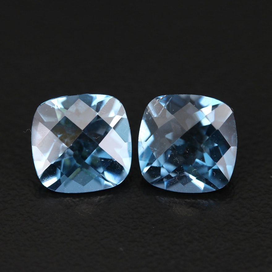 Loose Matched Pair 7.46 CTW London Blue Topaz