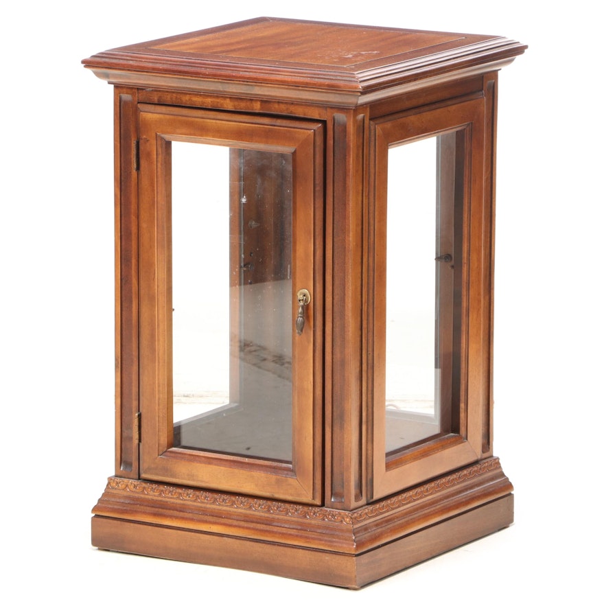 Mahogany-Stained Display Side Cabinet, Late 20th Century