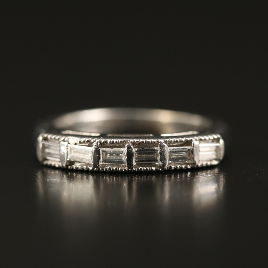 14K Diamond Ring with Milgrain Detail