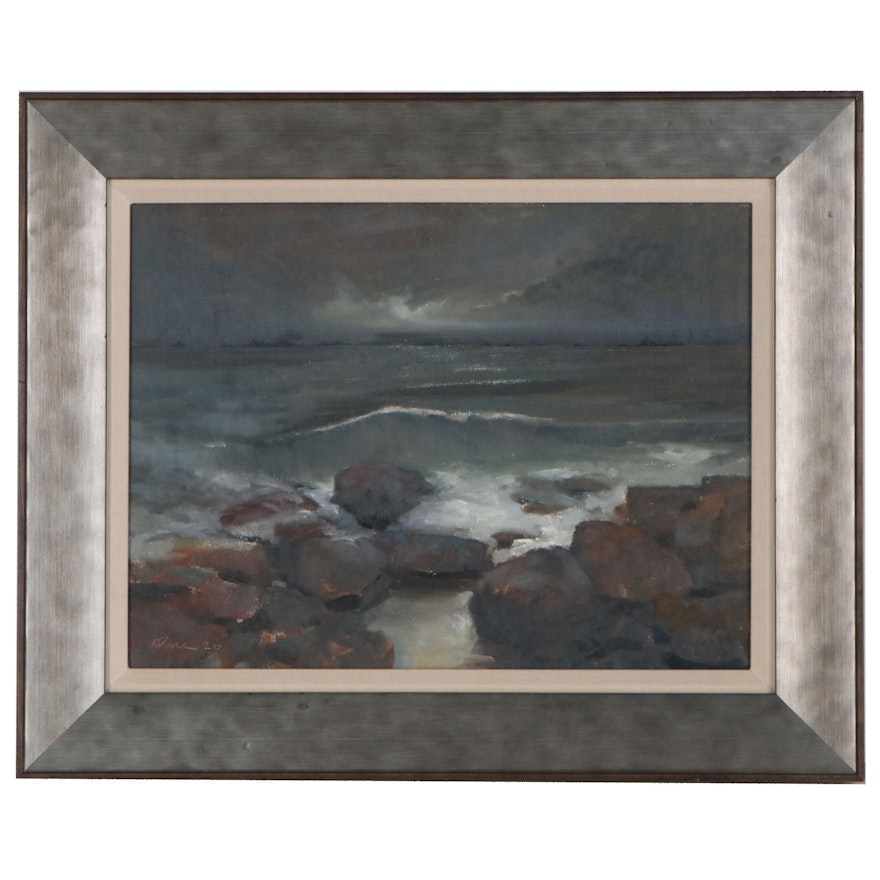 Shane Harris Seascape Oil Painting, 2020