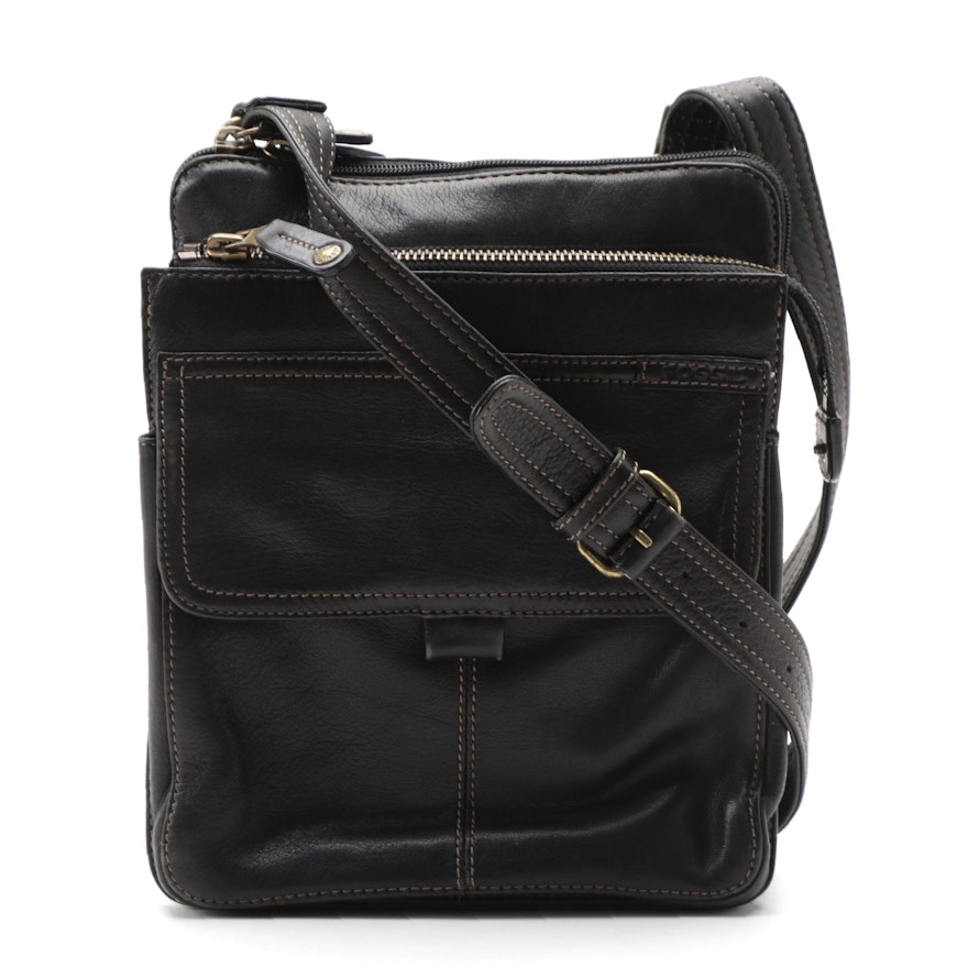 Fossil Black Leather Crossbody Bag