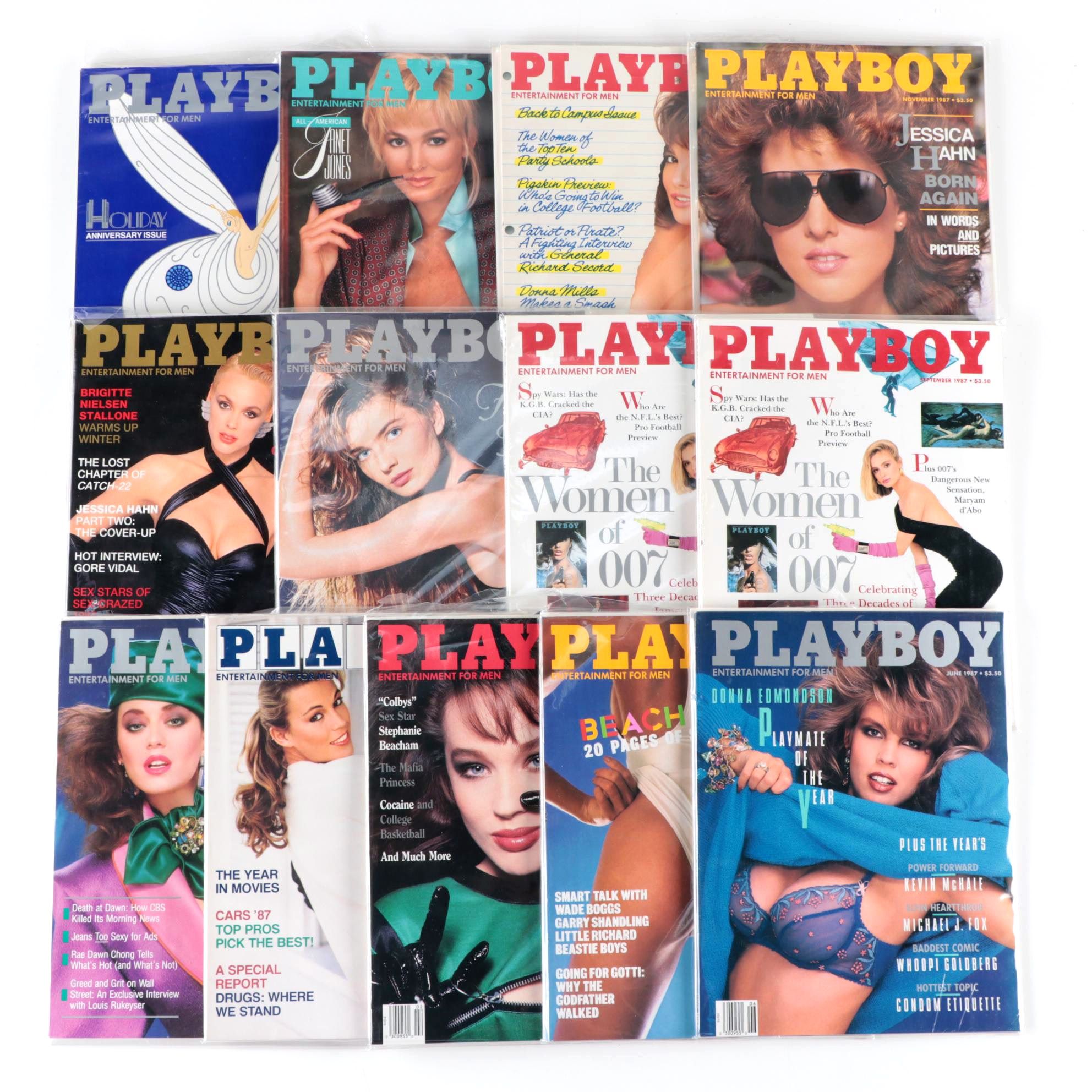 "Playboy" Magazines Featuring Stephanie Beacham and Others, 1987