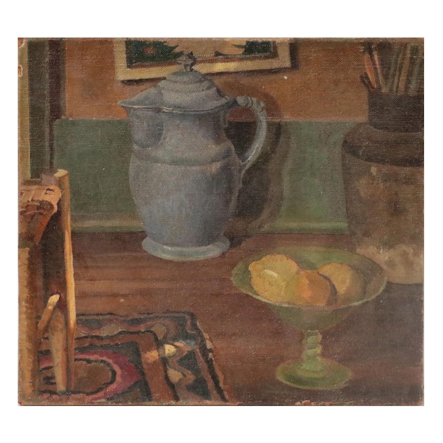 Reveau Bassett Oil Painting "Still Life," Early 20th Century