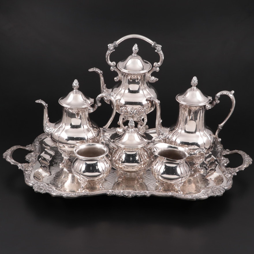 Sheridan "Fluted" Silver Plate Tea Set, Mid to Late 20th Century