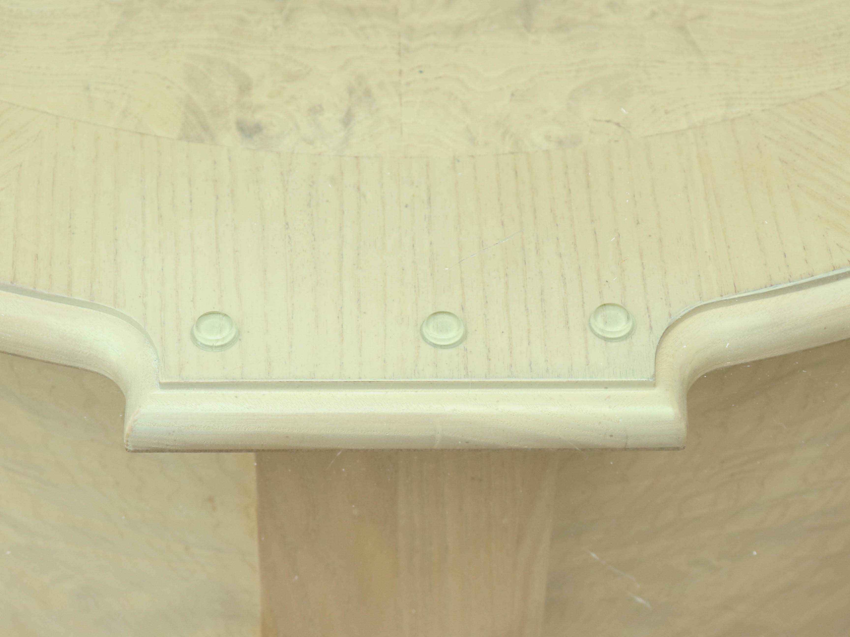 Heritage Glass and Wood Finish Dining Table with Arhaus Leather Slope Armchairs