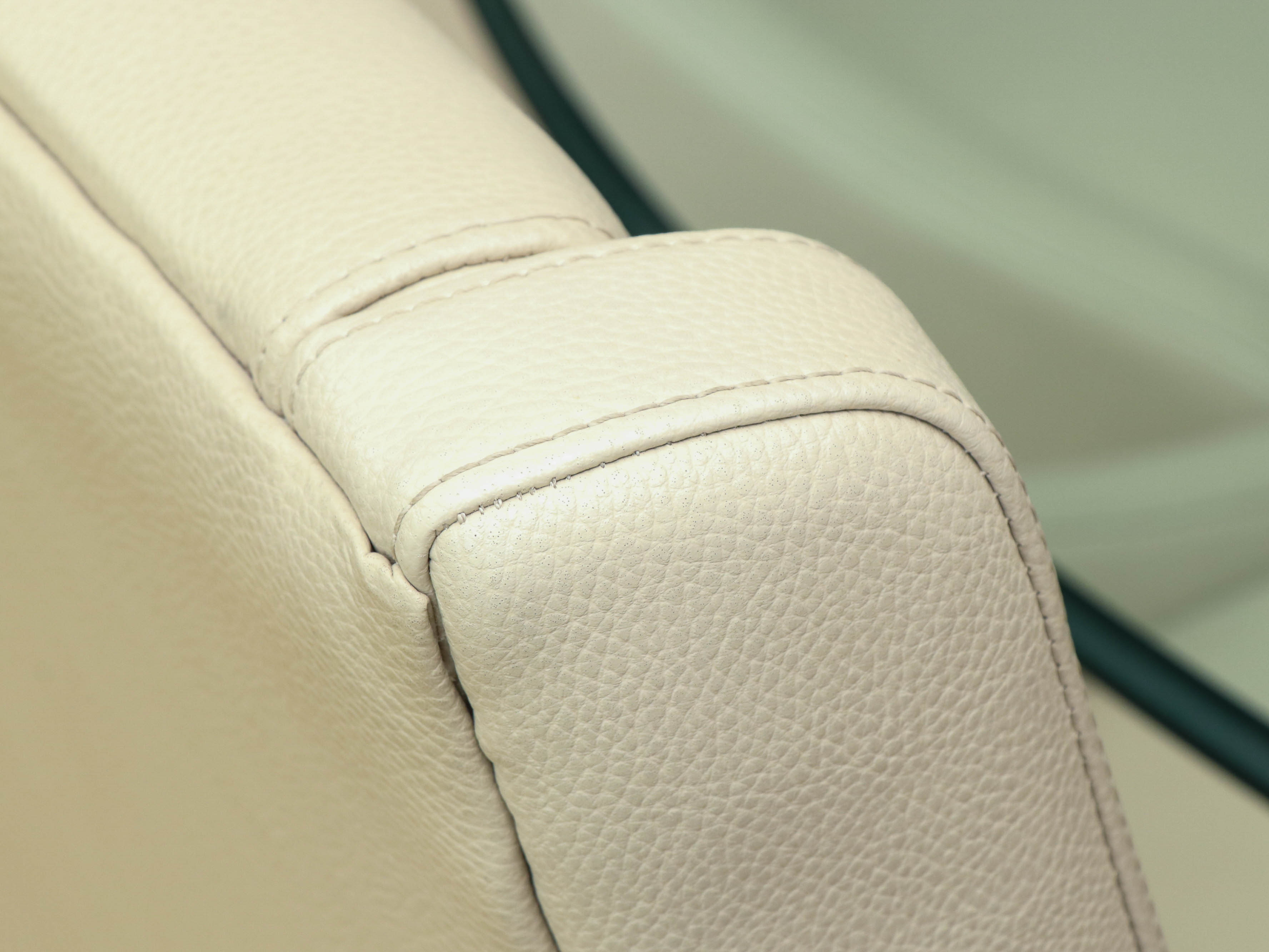 Heritage Glass and Wood Finish Dining Table with Arhaus Leather Slope Armchairs