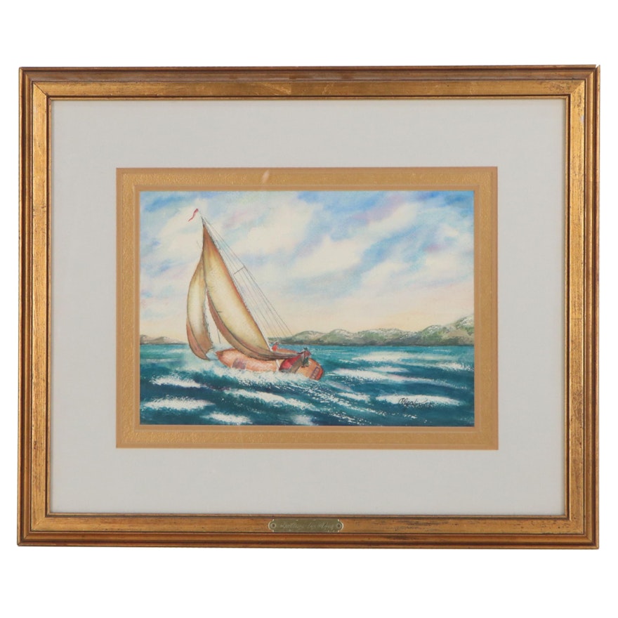 Olga Todd Watercolor Painting "Sailing"