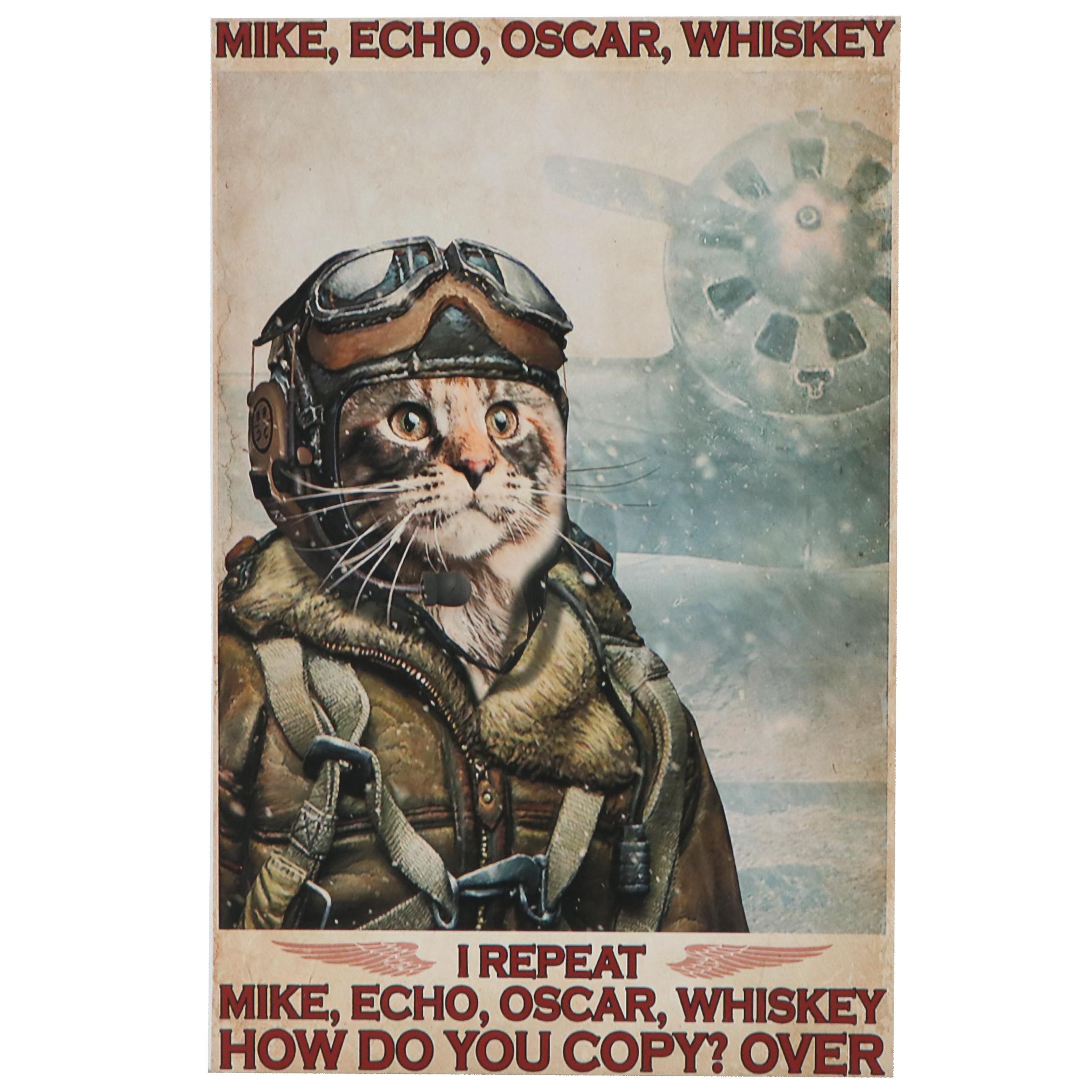 Giclée of Fighter Pilot Cat, 21st Century