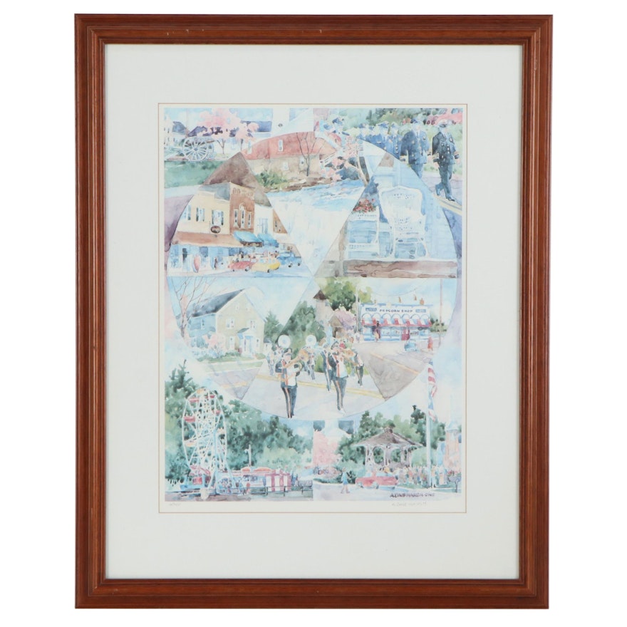 A. Dale Harsh Offset Lithograph of Scenes Around Chagrin Falls