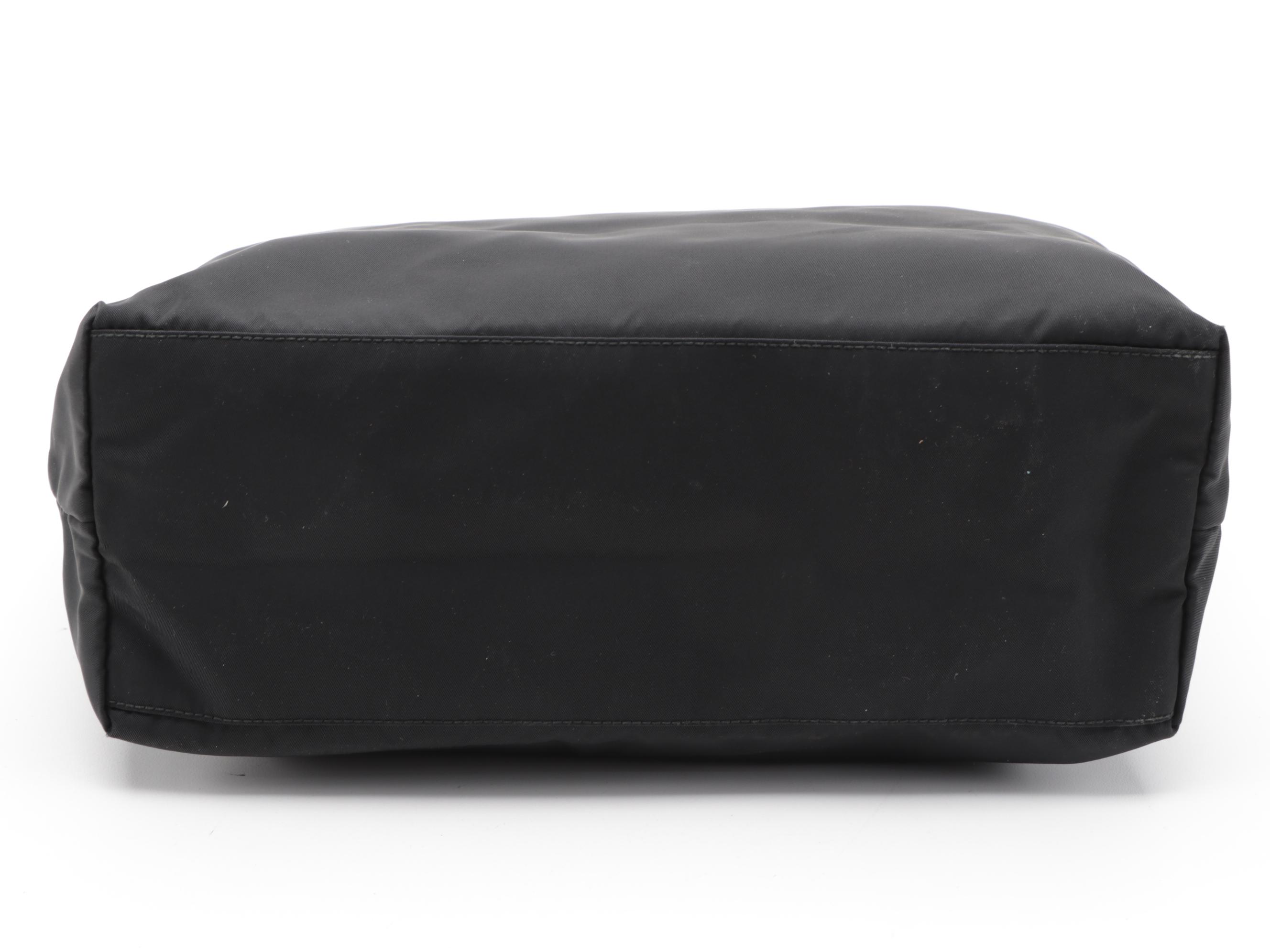 Prada Black Tessuto Nylon and Leather Tote