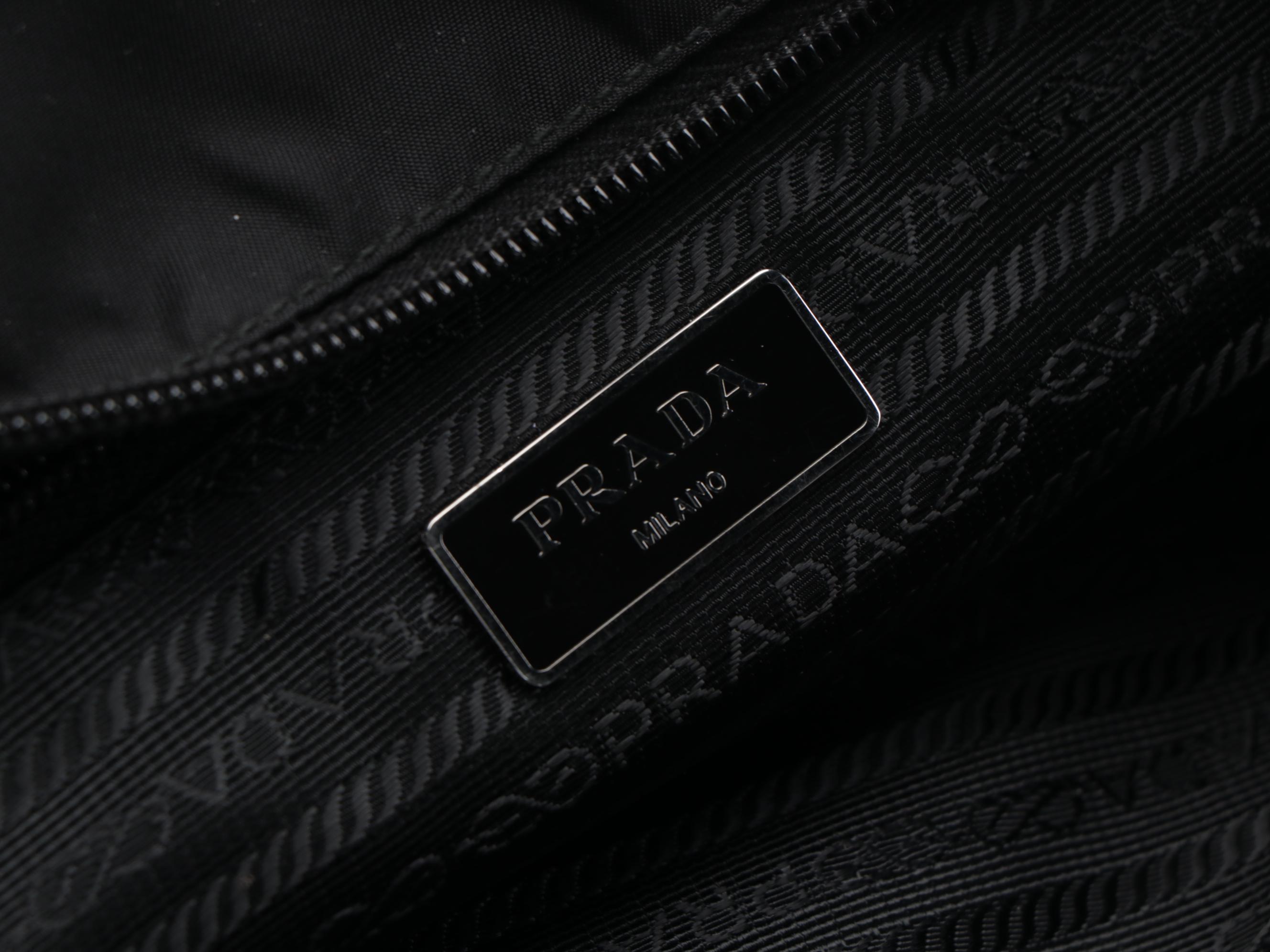 Prada Black Tessuto Nylon and Leather Tote