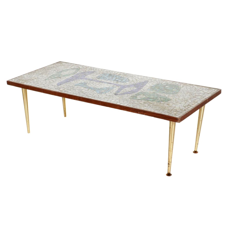 Mid Century Modern Mosaic Tile Coffee Table, Mid-20th Century