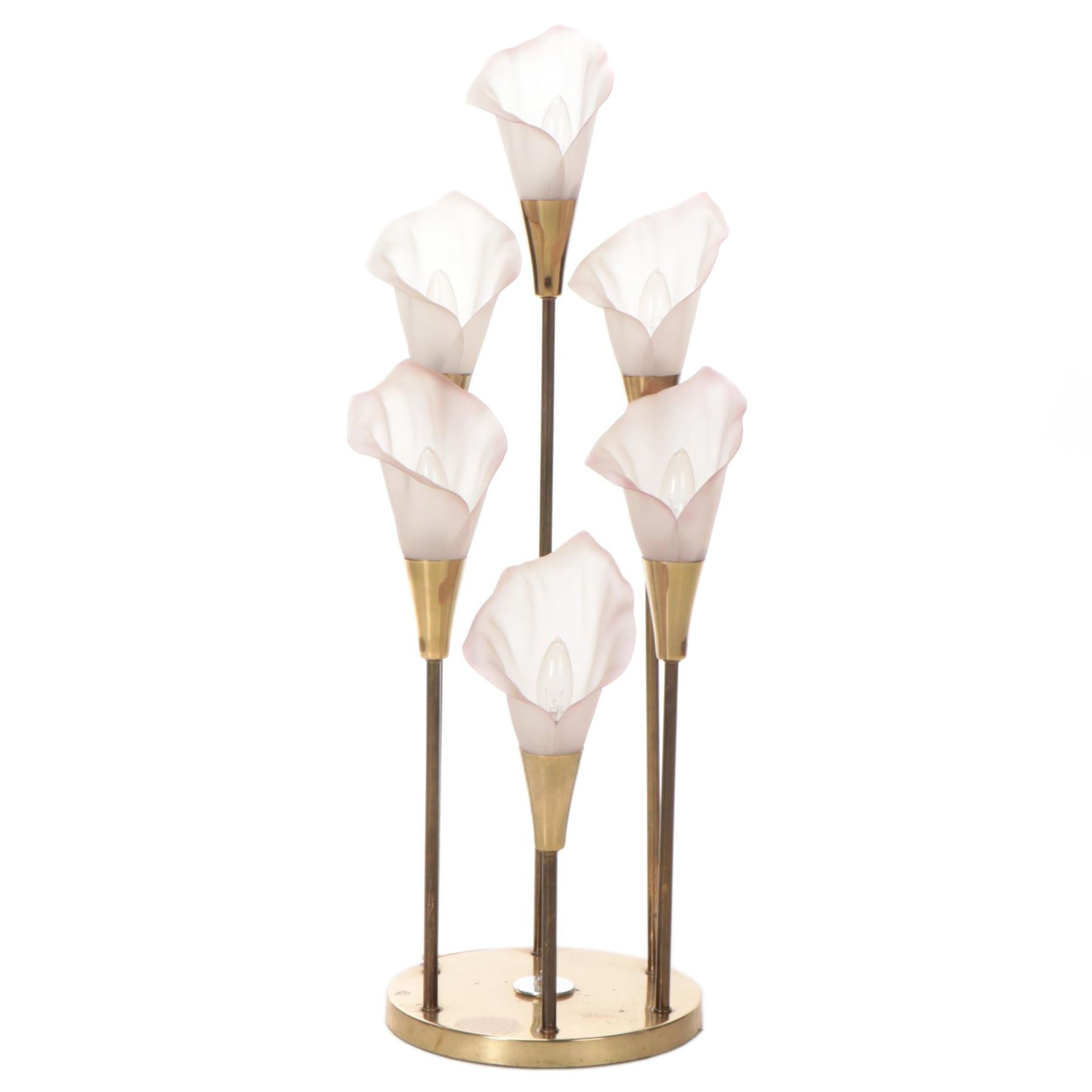 Harris Industries Brass Calla Lily Table Lamp, 1980s