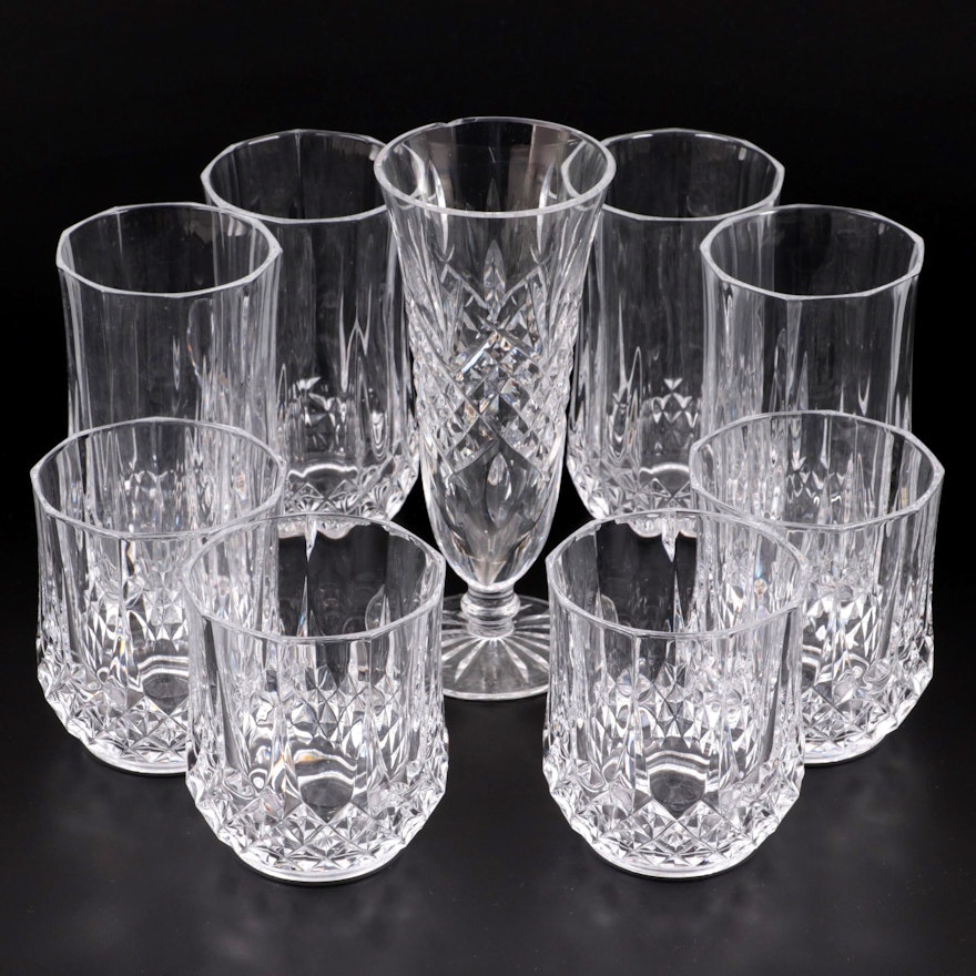 Waterford "Ashbourne" Crystal Footed Vase with Other Glasses