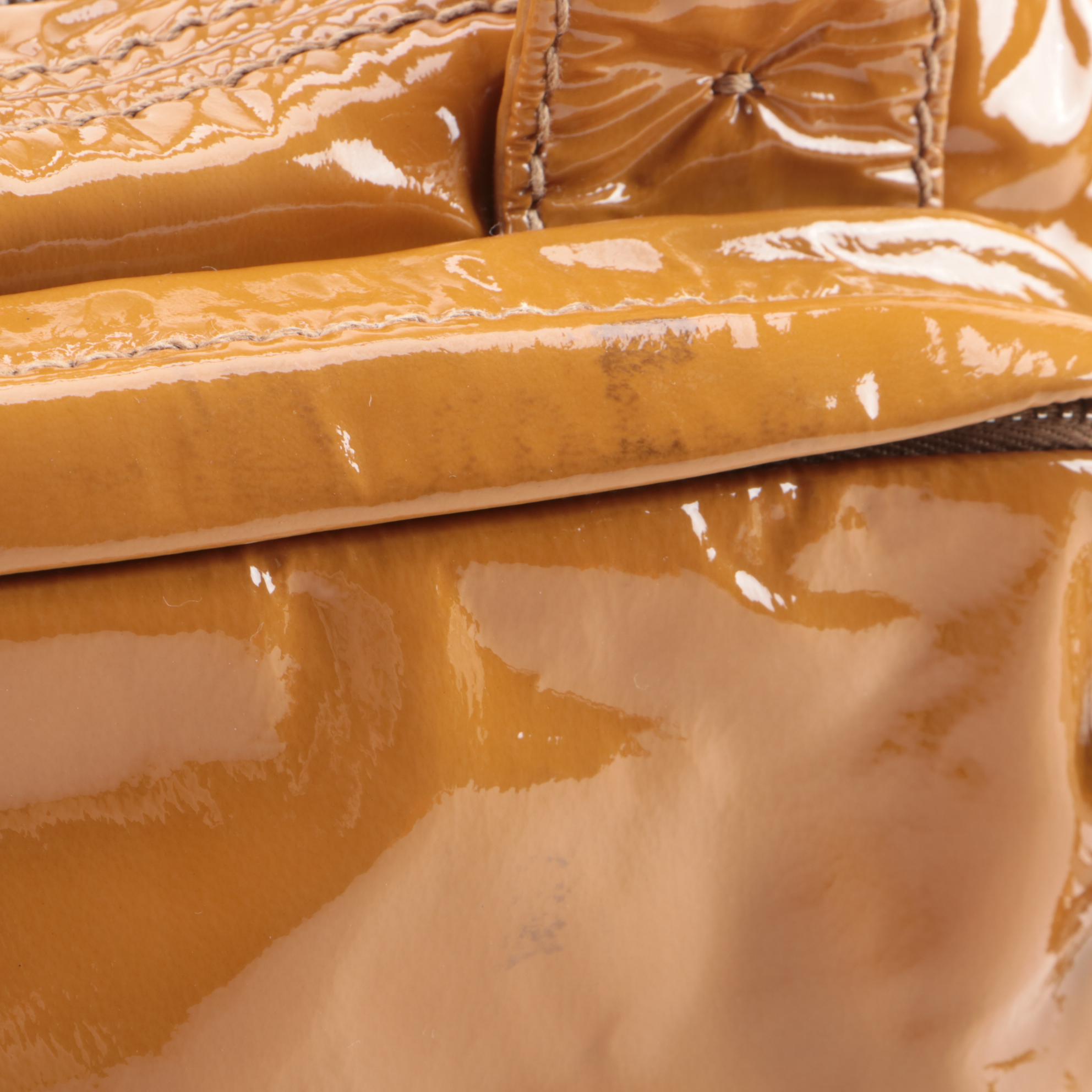 Prada Bauletto Two-Way Satchel in Cammello Vitello Shine Leather