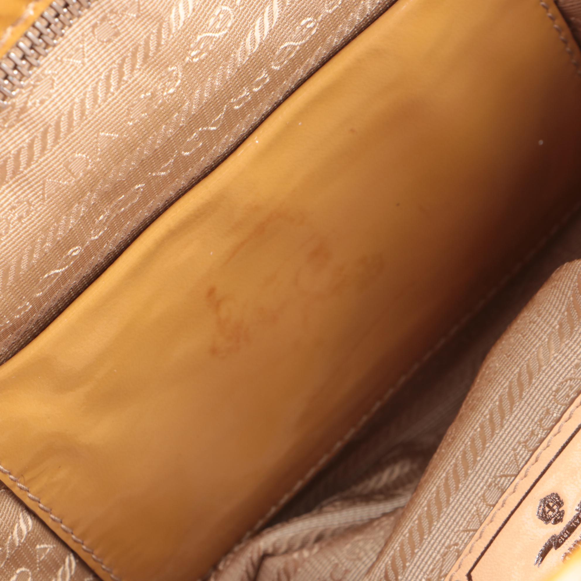 Prada Bauletto Two-Way Satchel in Cammello Vitello Shine Leather