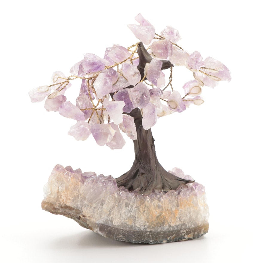 Amethyst Leaves and Base Tree Figurine