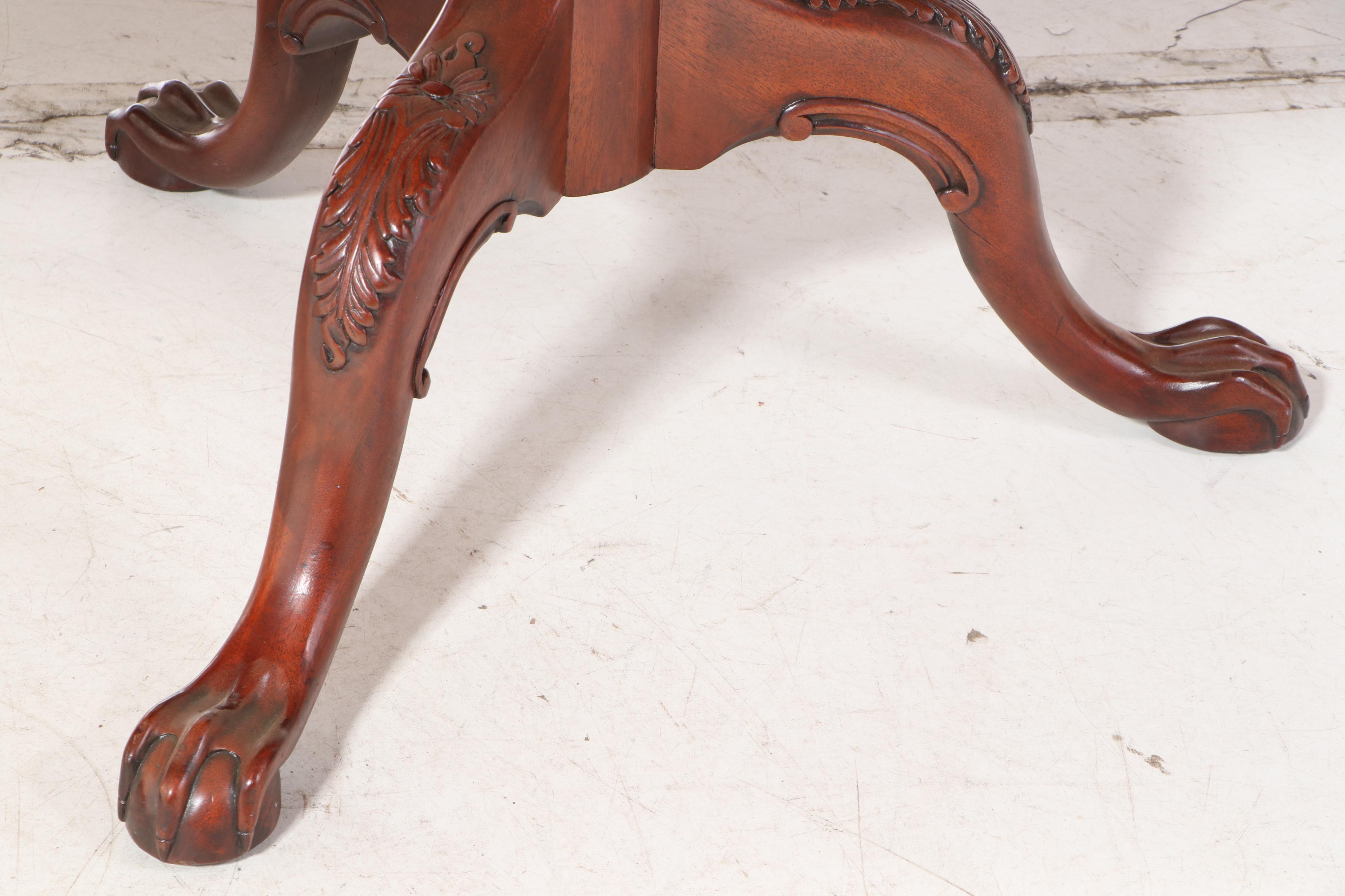 Chippendale Style Mahogany and Satinwood Crossbanded Table and Chairs