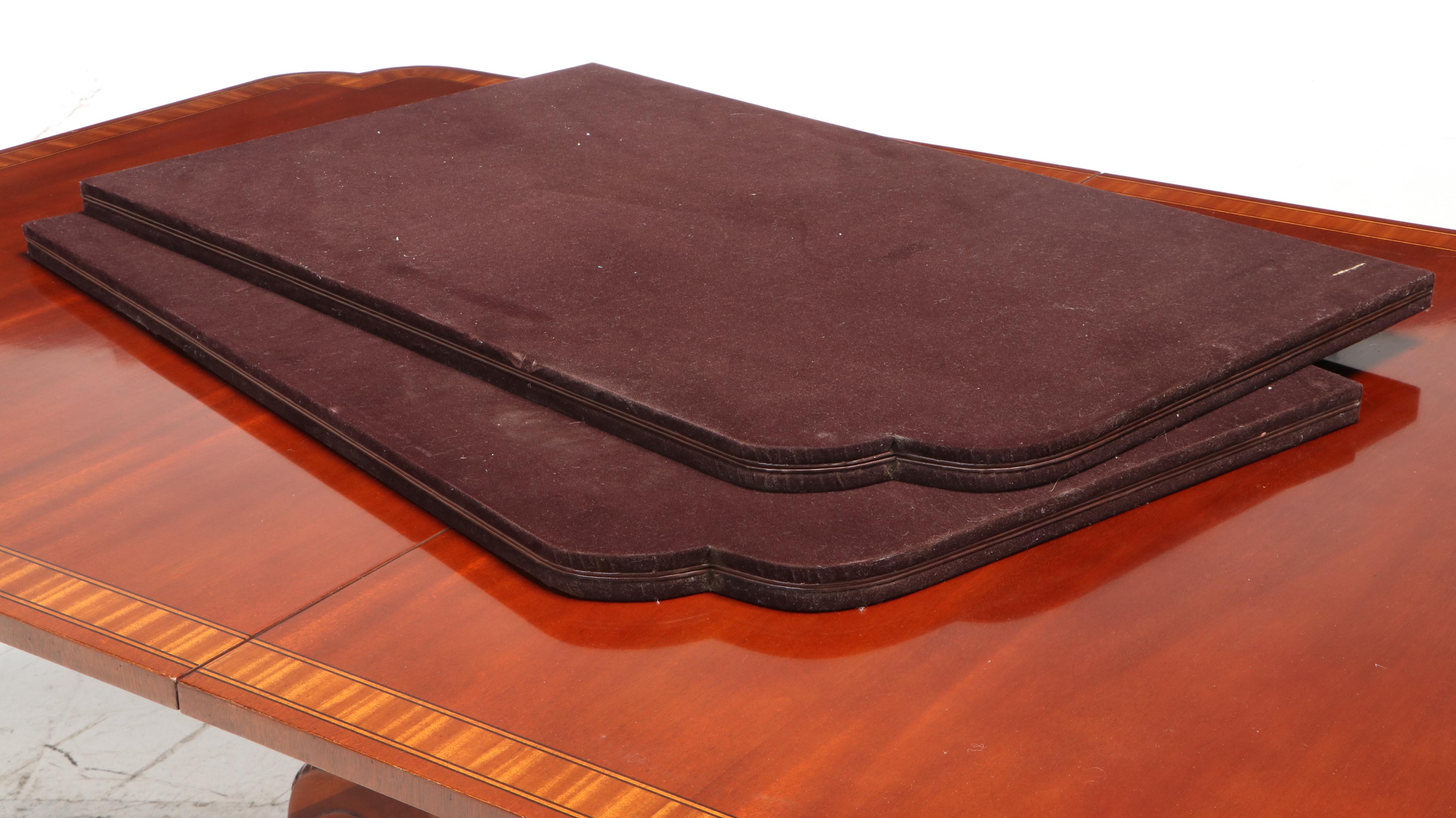 Chippendale Style Mahogany and Satinwood Crossbanded Table and Chairs