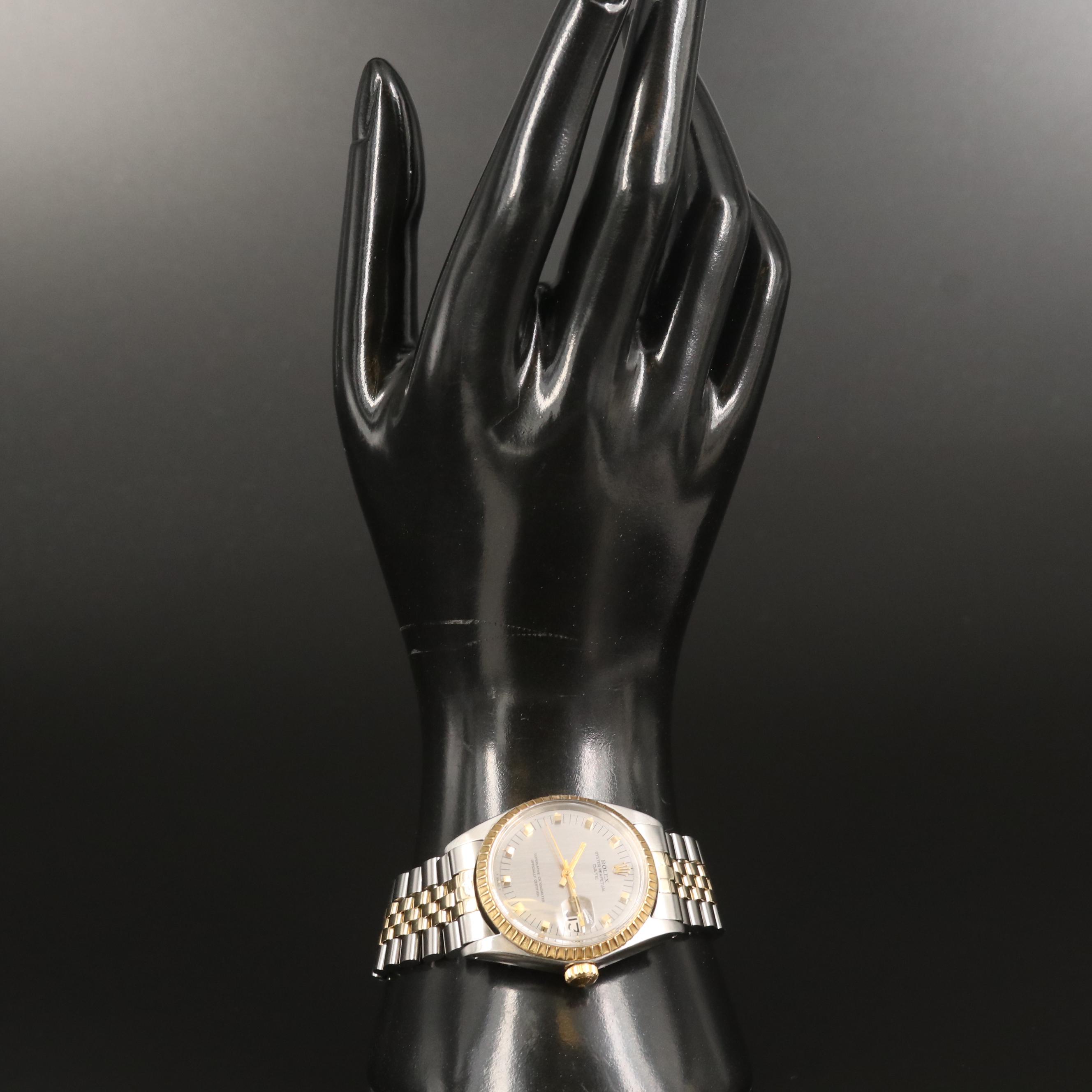 1969 Rolex Date 1505 14K Gold and Stainless Steel Automatic Watch