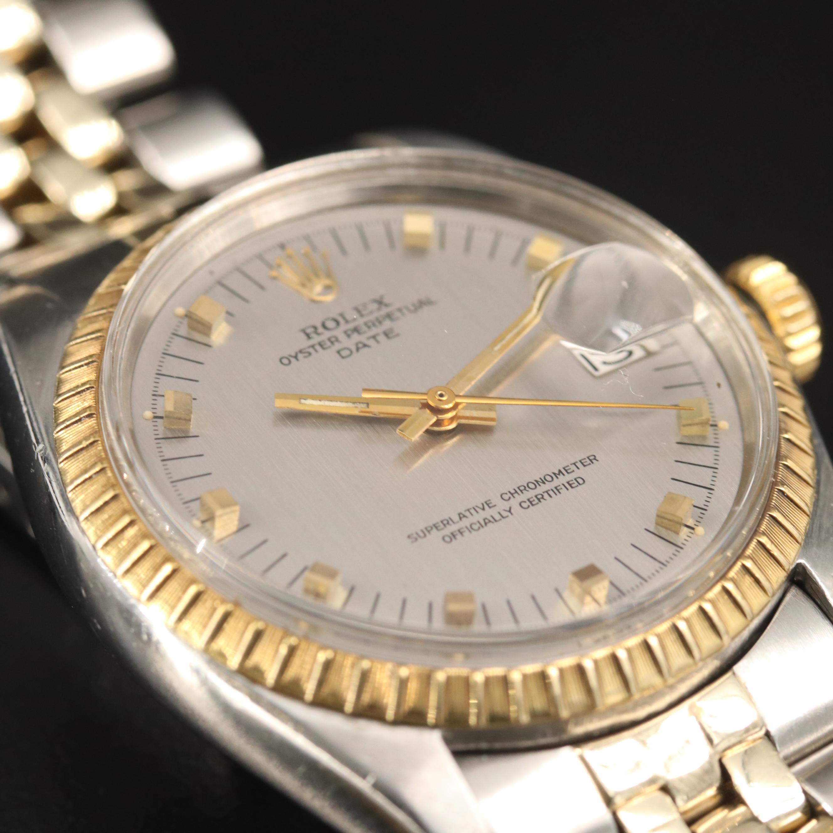 1969 Rolex Date 1505 14K Gold and Stainless Steel Automatic Watch