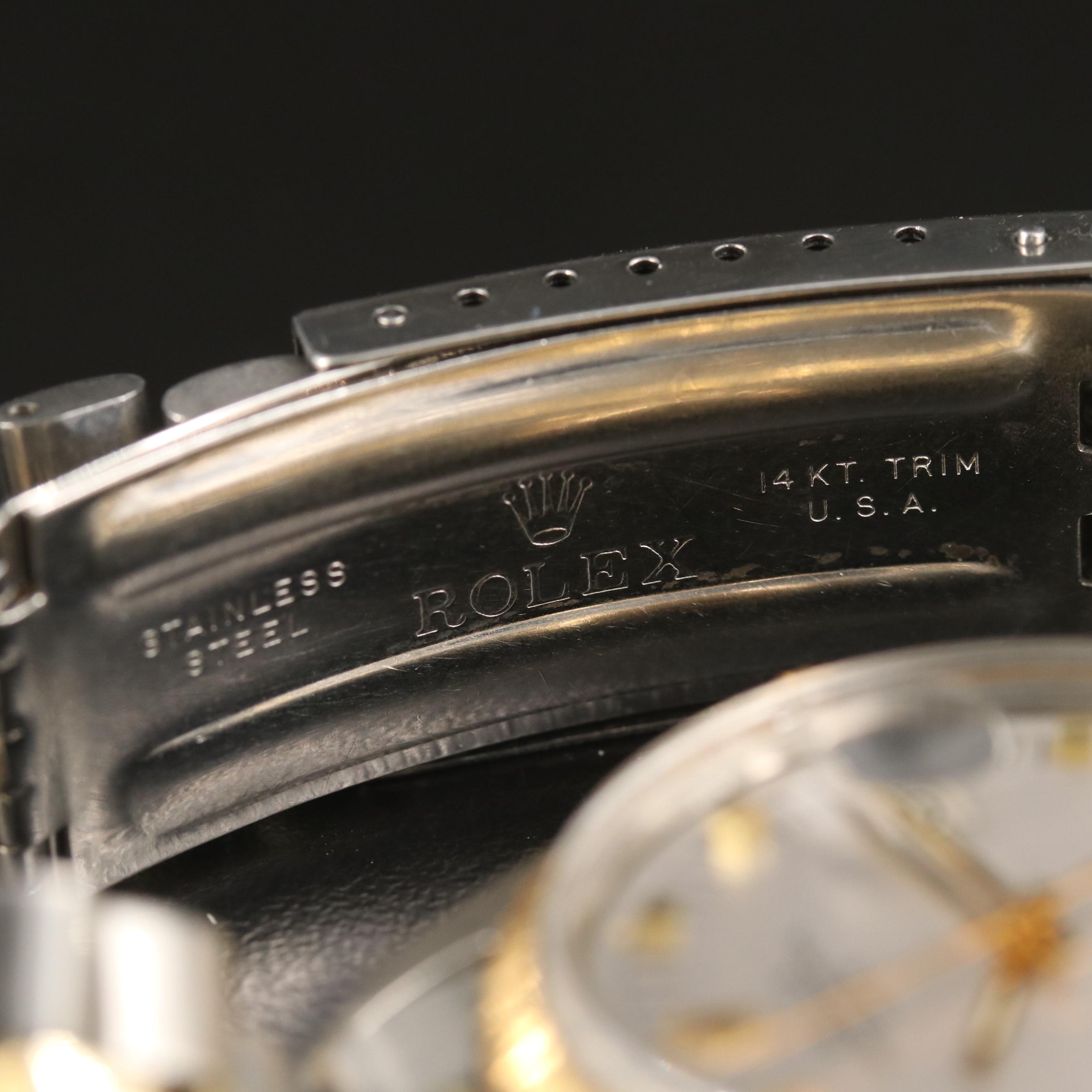 1969 Rolex Date 1505 14K Gold and Stainless Steel Automatic Watch