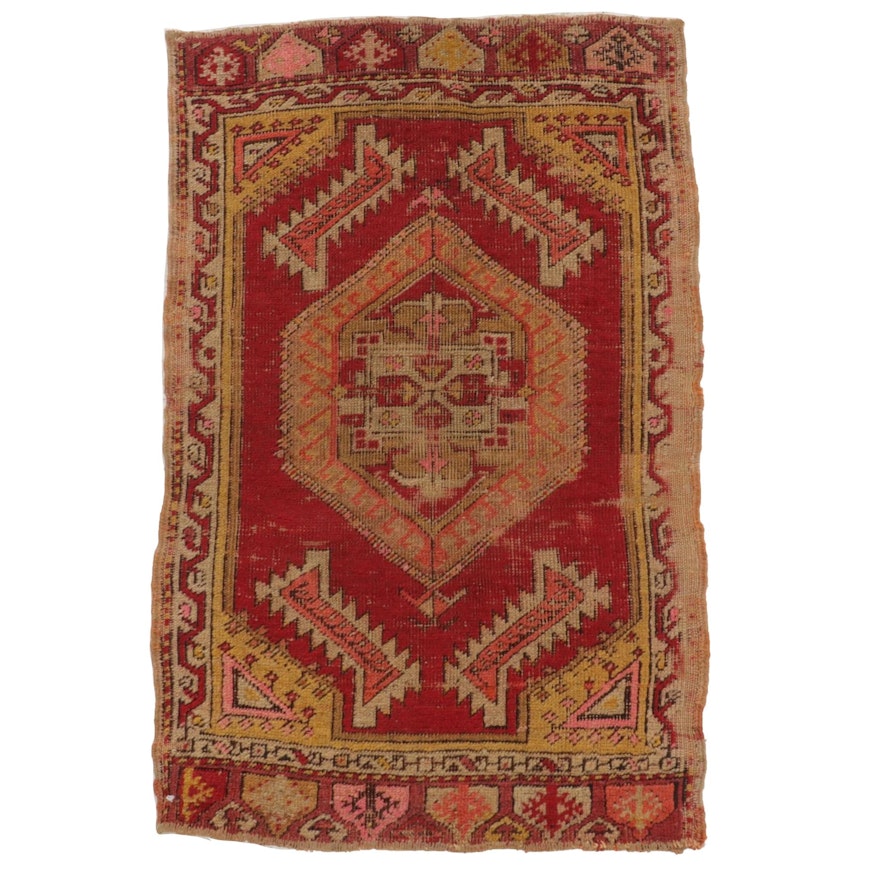 1'8 x 2'7 Hand-Knotted Turkish Caucasian Rug, circa 1880