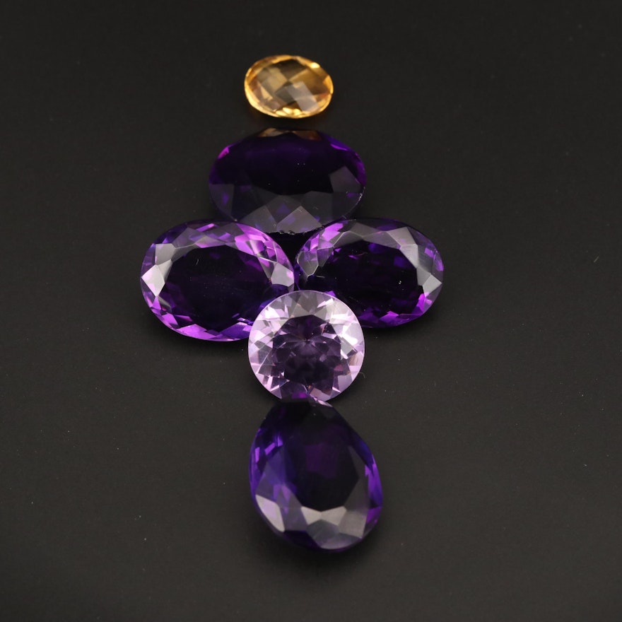 Loose 77.96 CTW Faceted Amethyst and Citrine