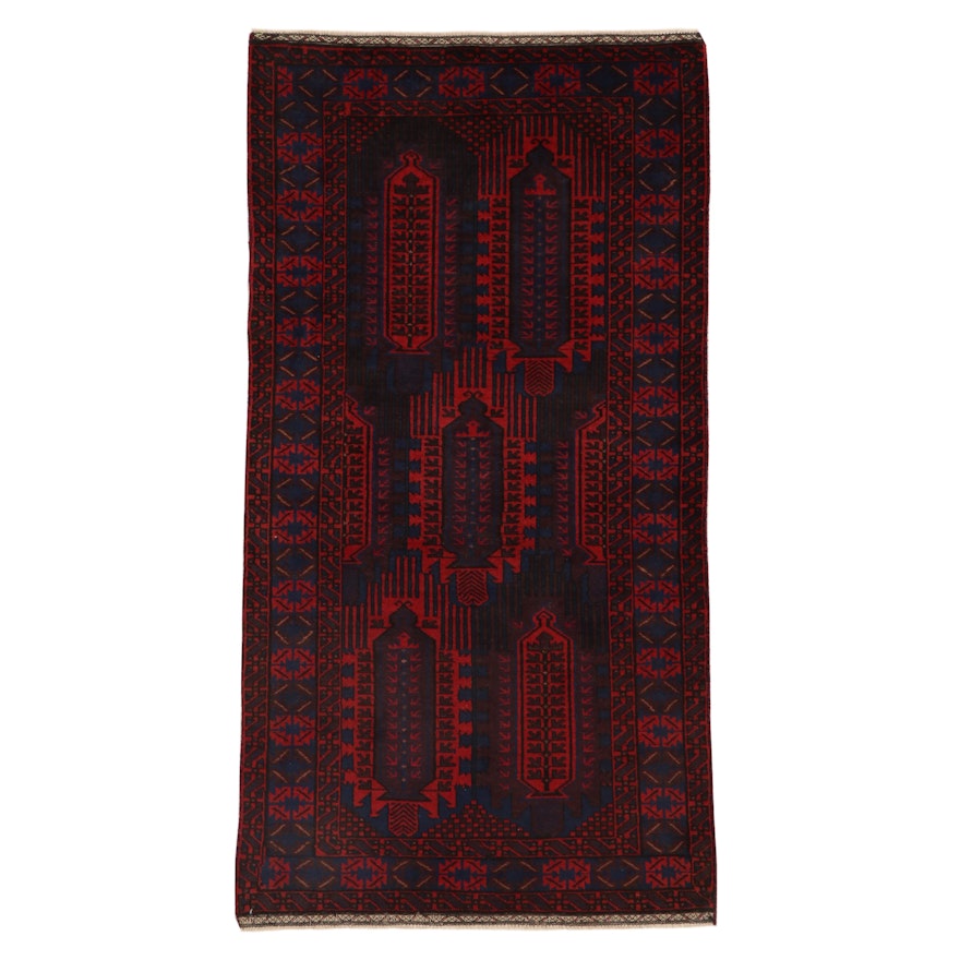 3'4 x 6'4 Hand-Knotted Persian Baluch Wool Area Rug, 2000