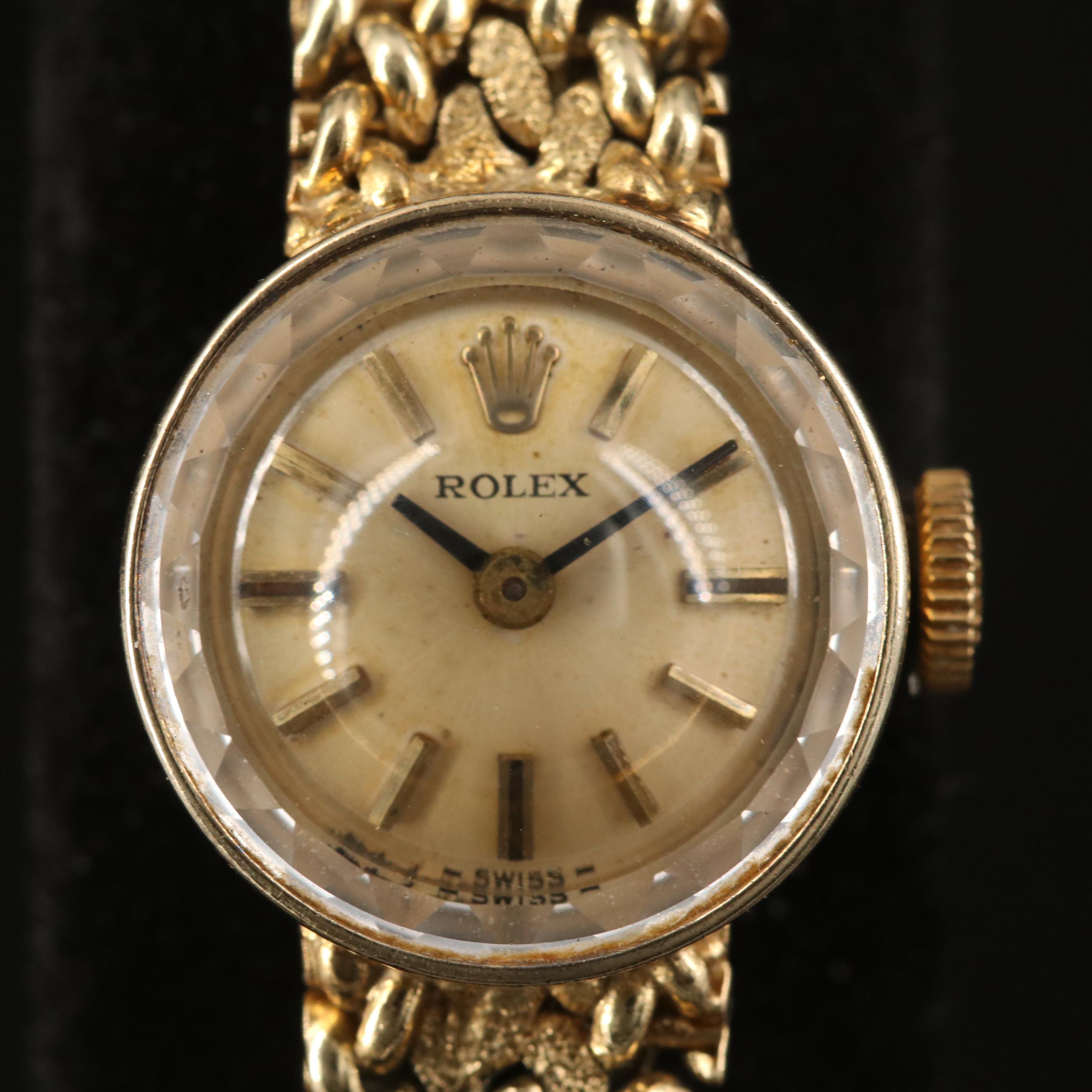 1954 Rolex Cocktail 14K Yellow Gold Stem Wind Watch
