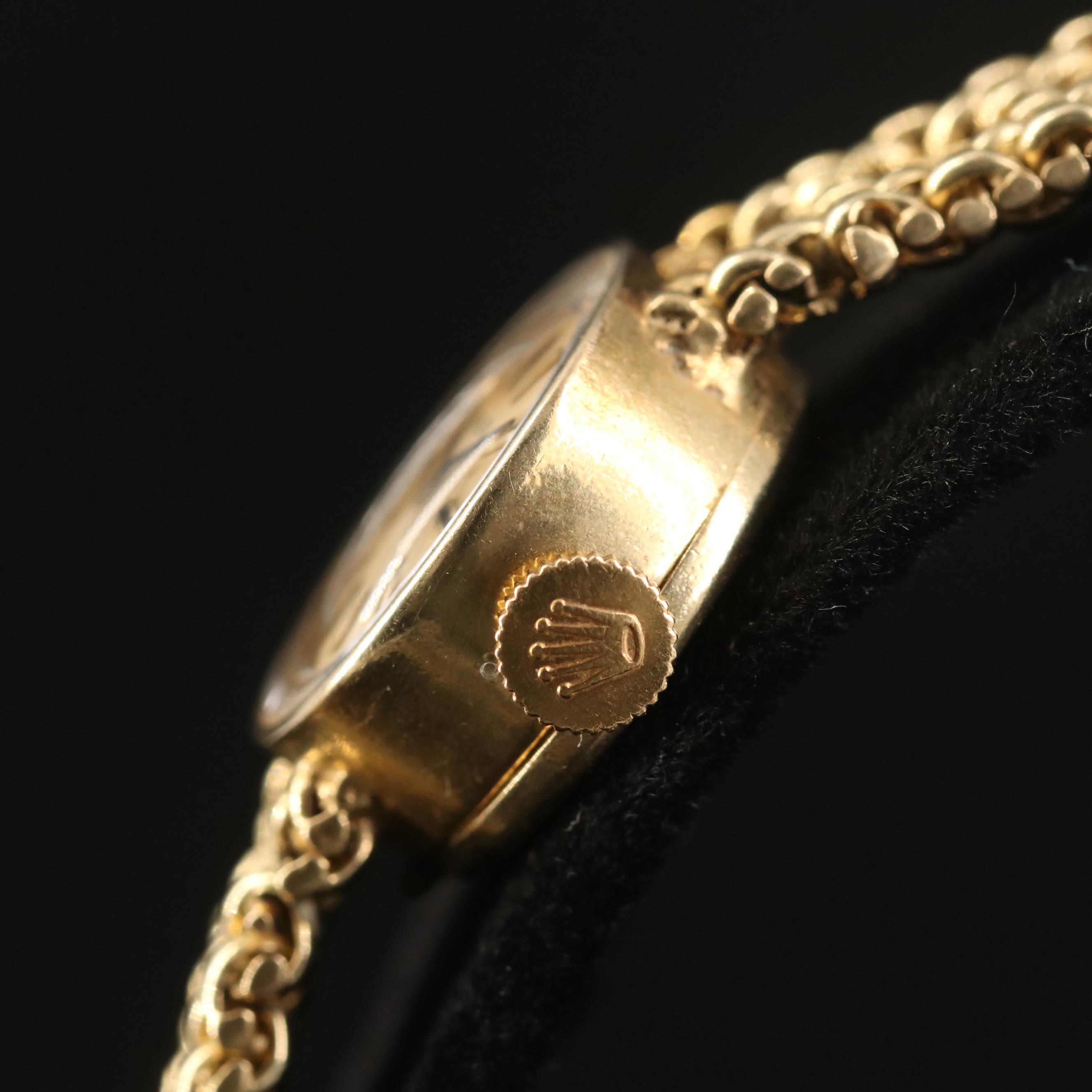 1954 Rolex Cocktail 14K Yellow Gold Stem Wind Watch