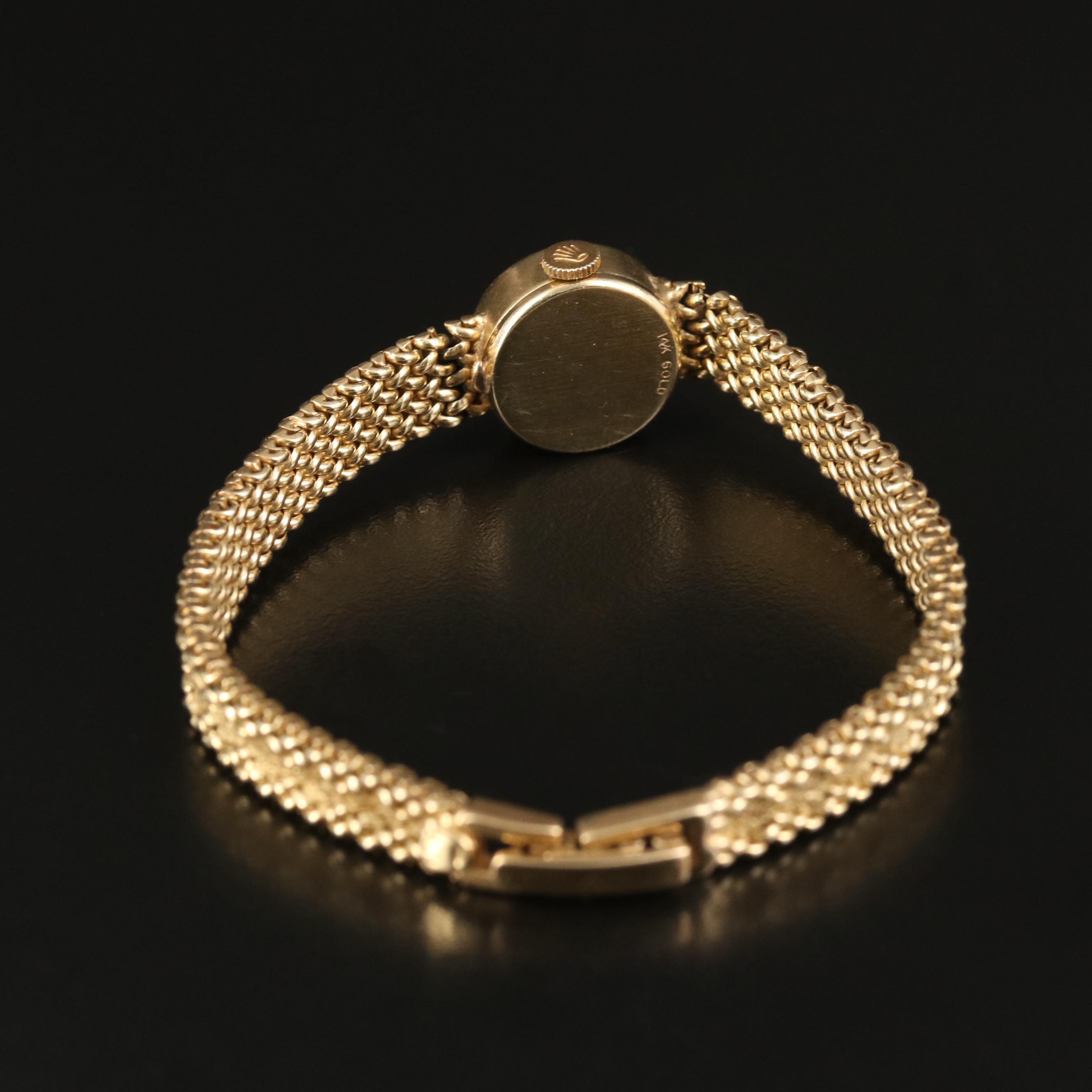 1954 Rolex Cocktail 14K Yellow Gold Stem Wind Watch